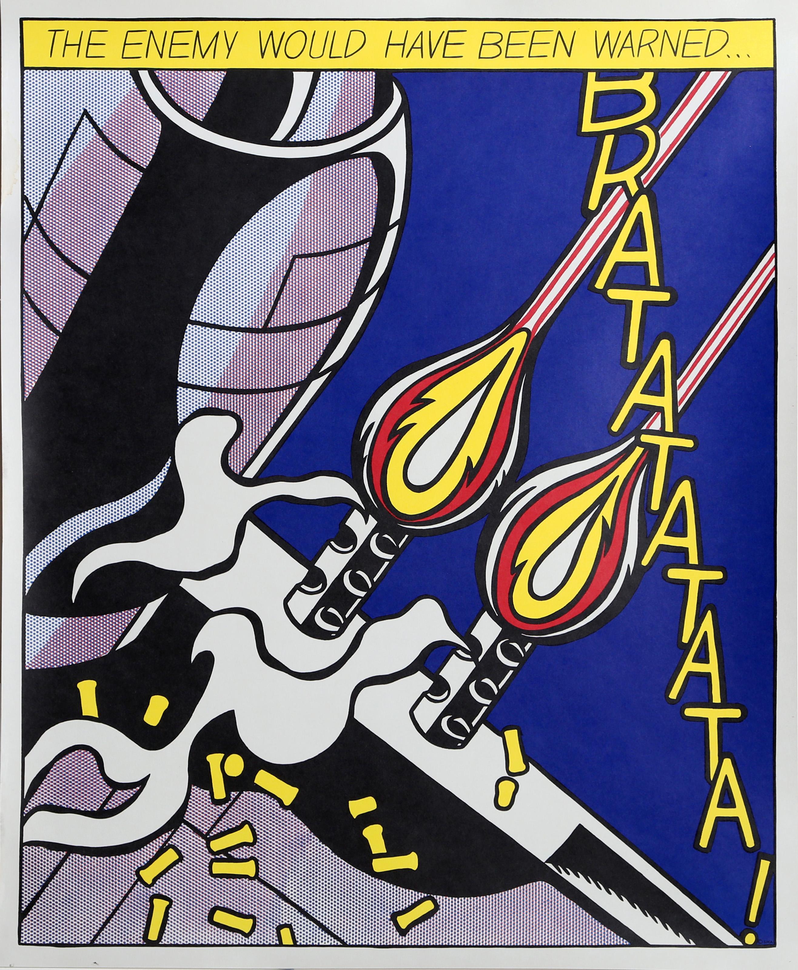 Mientras abría fuego, Pop Art Tres carteles litografía offset de Roy Lichtenstein en venta 5