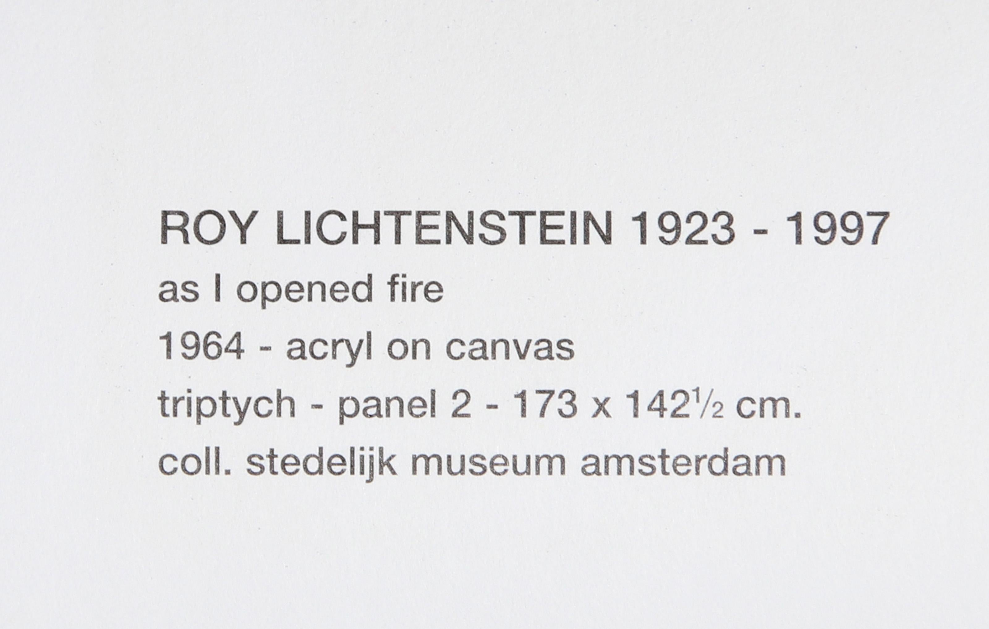 Mientras abría fuego, Pop Art Tres carteles litografía offset de Roy Lichtenstein en venta 6