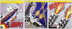 Retro As I Opened Fire Poster (Triptych) (First Edition) /// Pop Art Roy Lichtenstein 