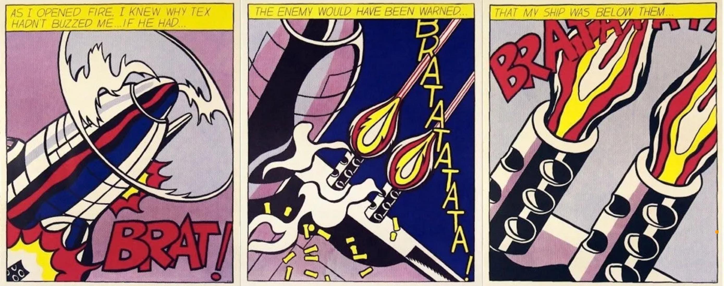 ROY LICHTENSTEIN (1923-97) An American painter, print-maker and decorative artist who achieved fame in the 1960s. His paintings, based on motifs and procedures of comic strips and advertisements established him as one of the central figures of