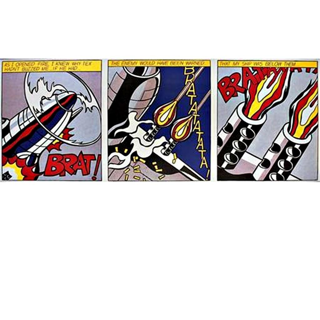 Roy Lichtenstein Abstract Print - As I Opened Fire Triptych (Corlett App.5) - suite of three individual prints