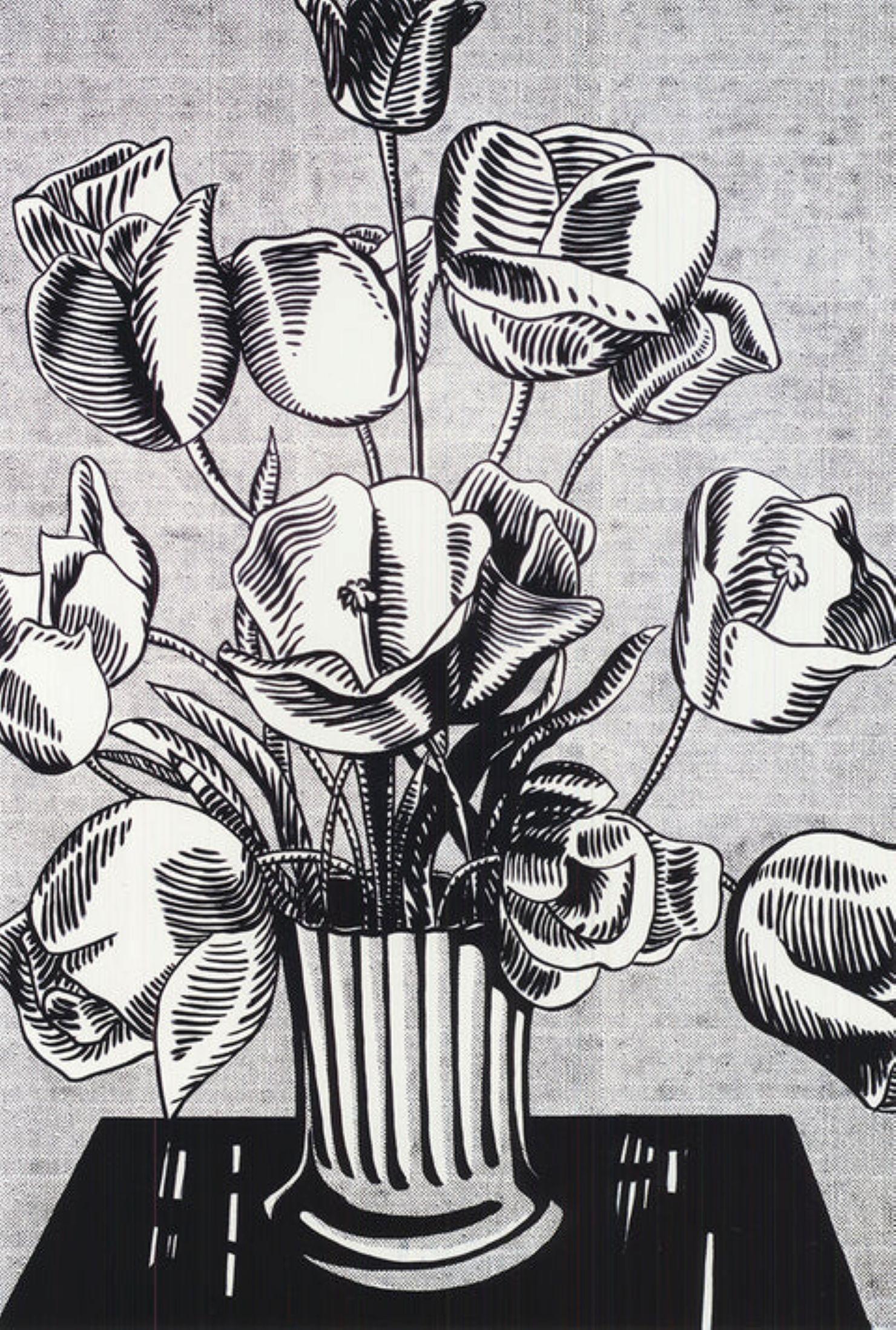 Black Flowers By Roy Lichtenstein For Sale 2