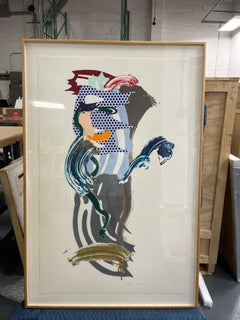 Volto blu della serie Brushstroke Figures (Figure a pennello)