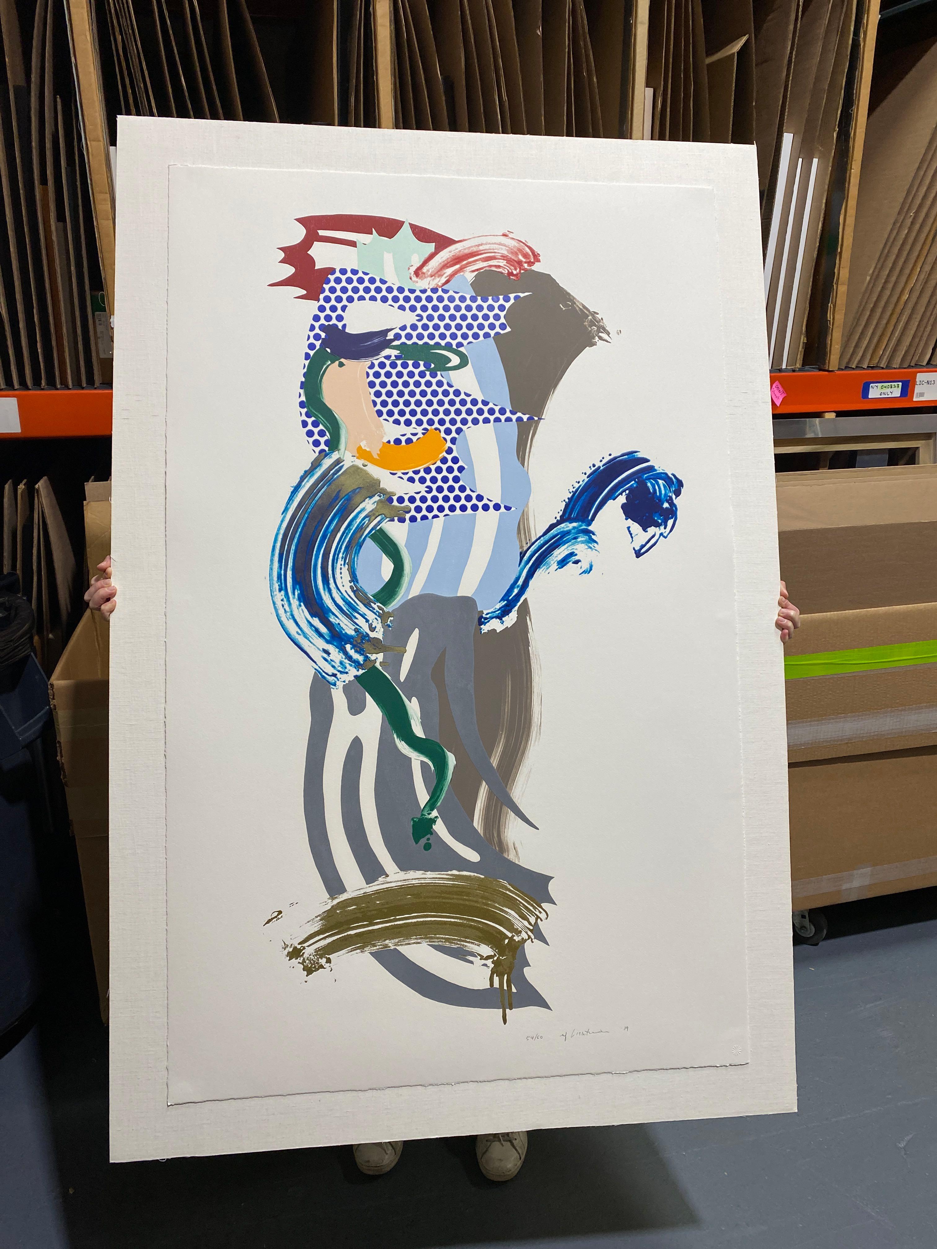 Cara Azul de la Serie Figuras Pinceladas - Print Contemporáneo de Roy Lichtenstein