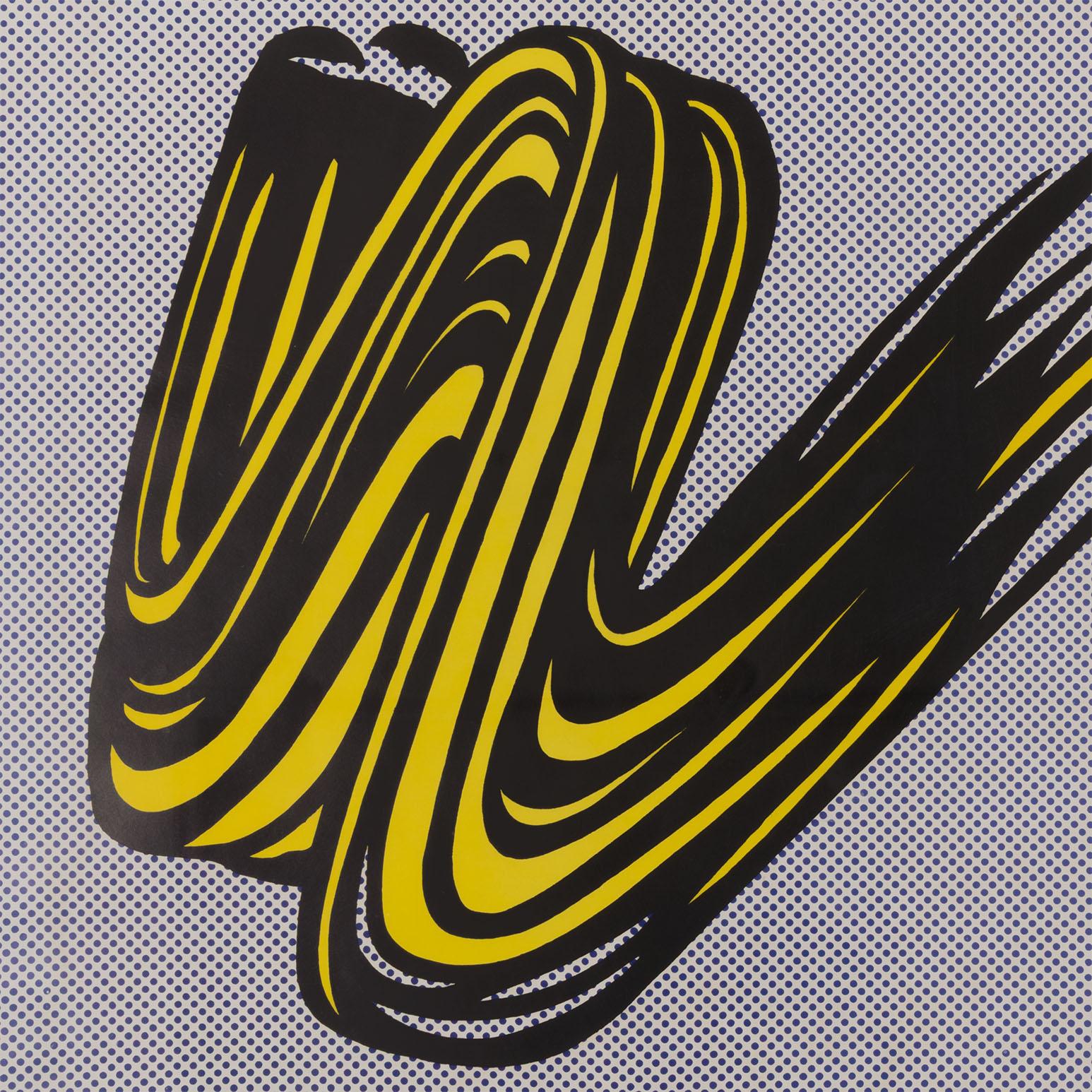 Brushstroke (Exhibition Poster) - Gray Abstract Print by Roy Lichtenstein