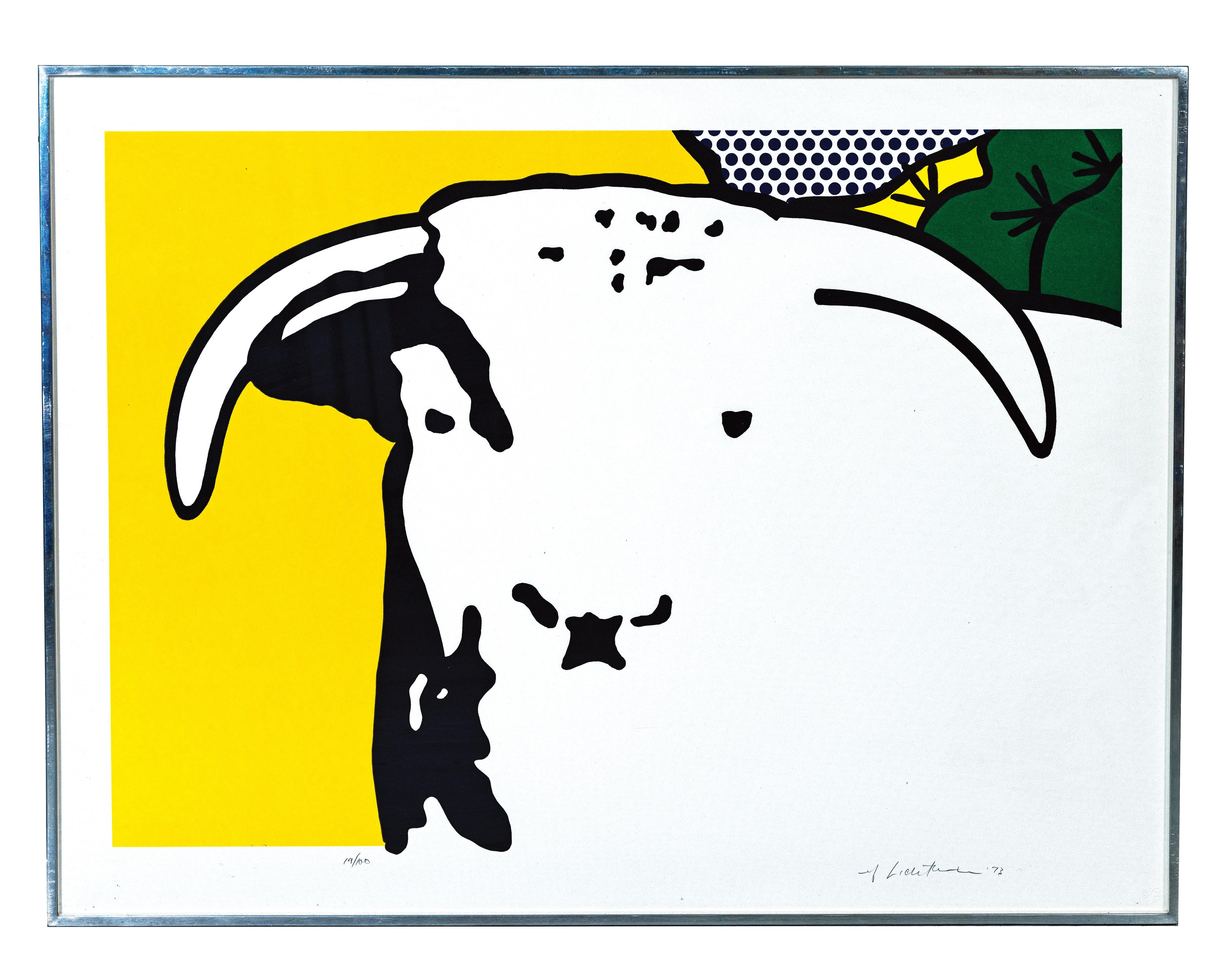 Bull Head I

Lithograph and line-cut on Arjomari paper, 1973.
Signed and numbered from an edition on 100 in  pencil by the artist.
Published by Gemini G.E.L. , Los Angeles.
Sheet: 63.4 x 83.8 cm.
Image: 54.1 x 74.9 cm

Bull Head II

Lithograph,
