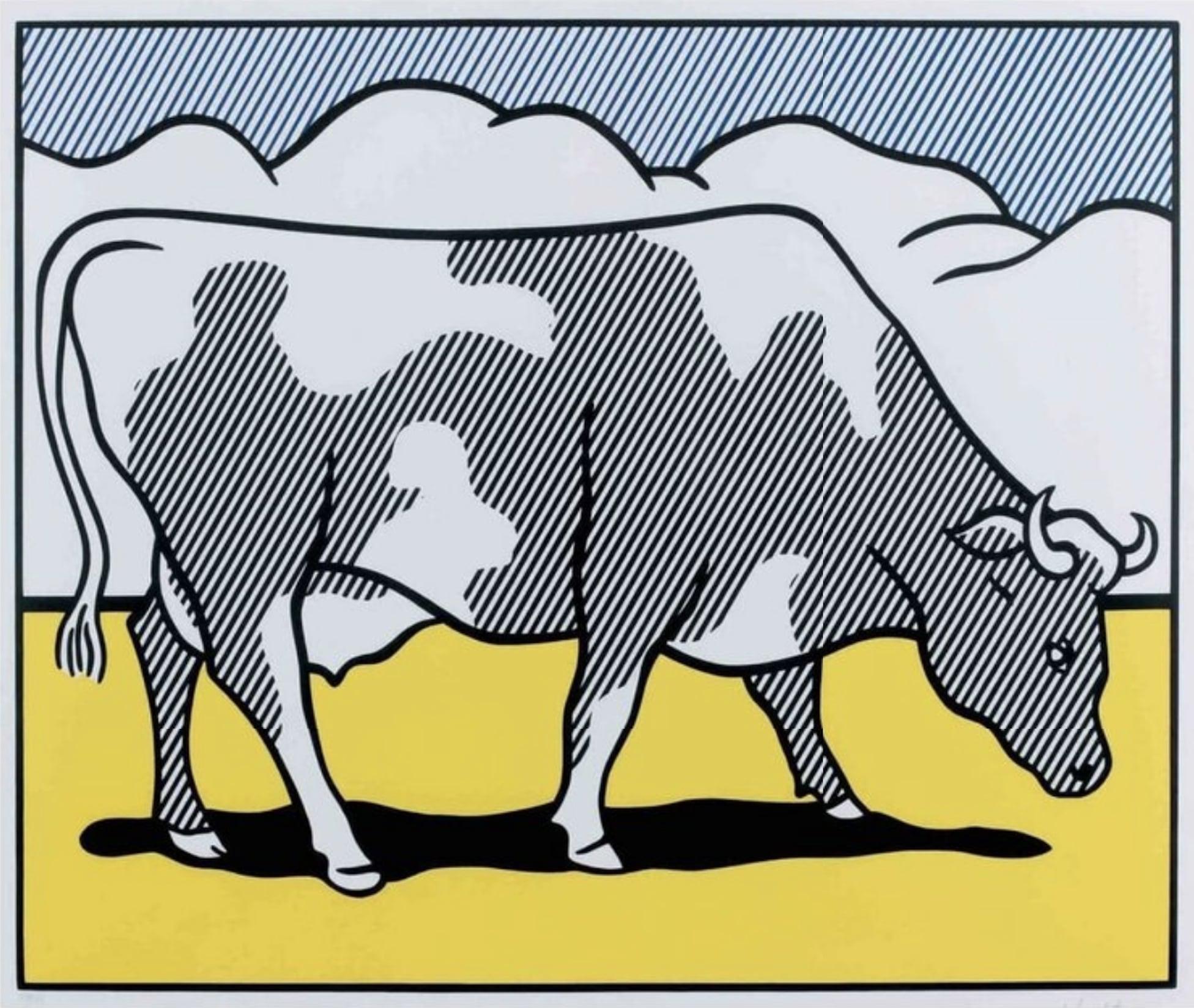 roy lichtenstein cow going abstract
