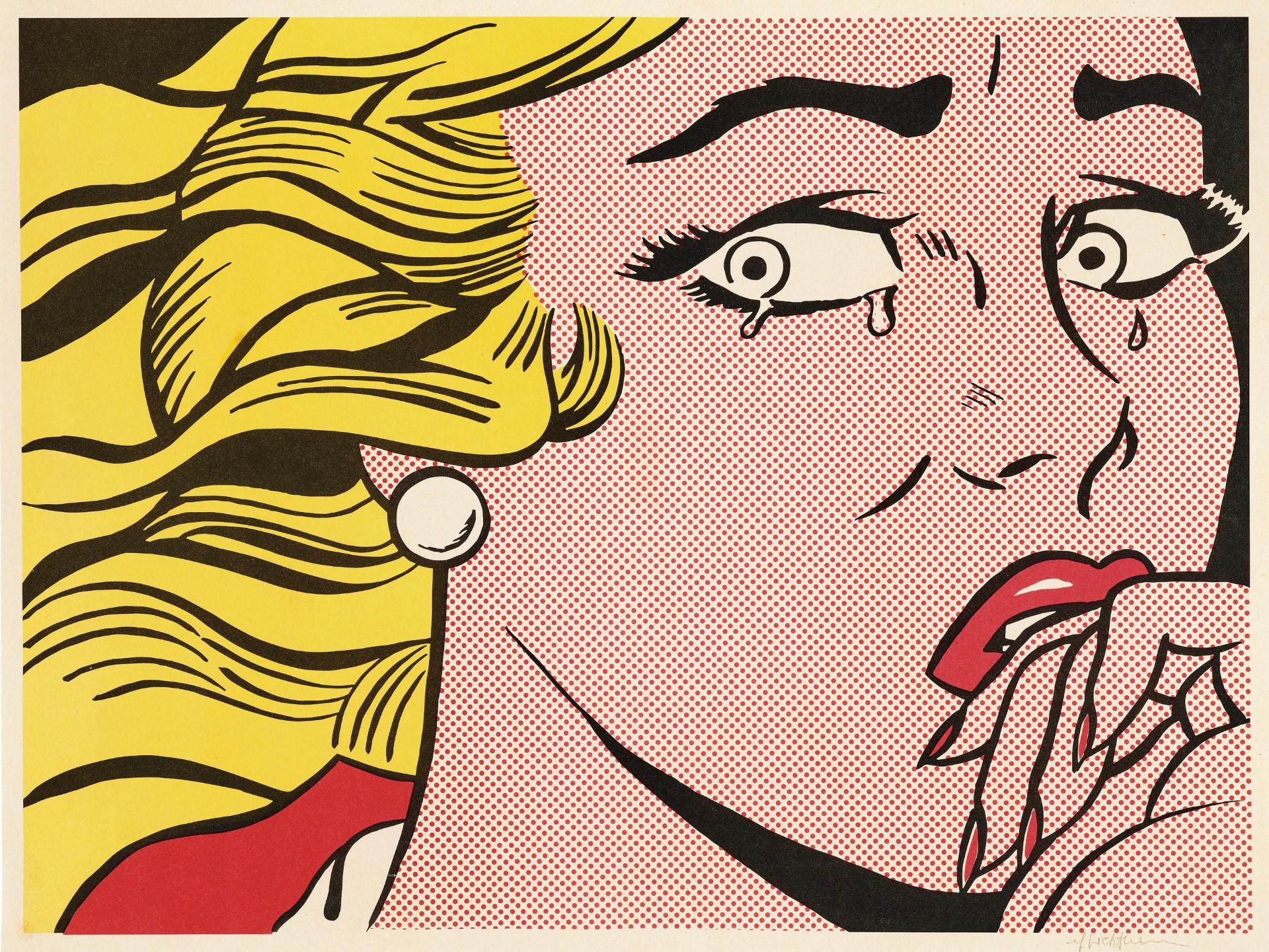Portrait Print Roy Lichtenstein - La fille qui pleure