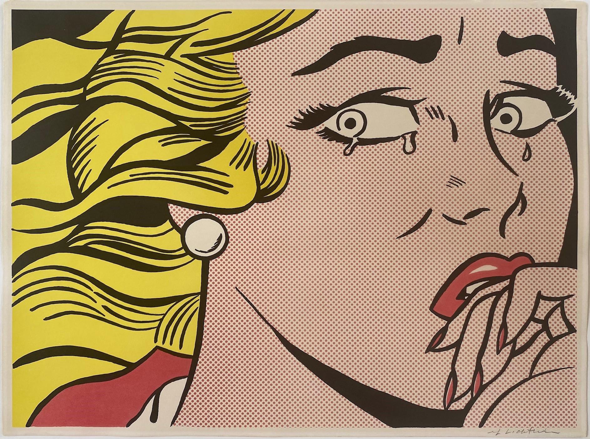 Roy Lichtenstein Portrait Print - Crying Girl