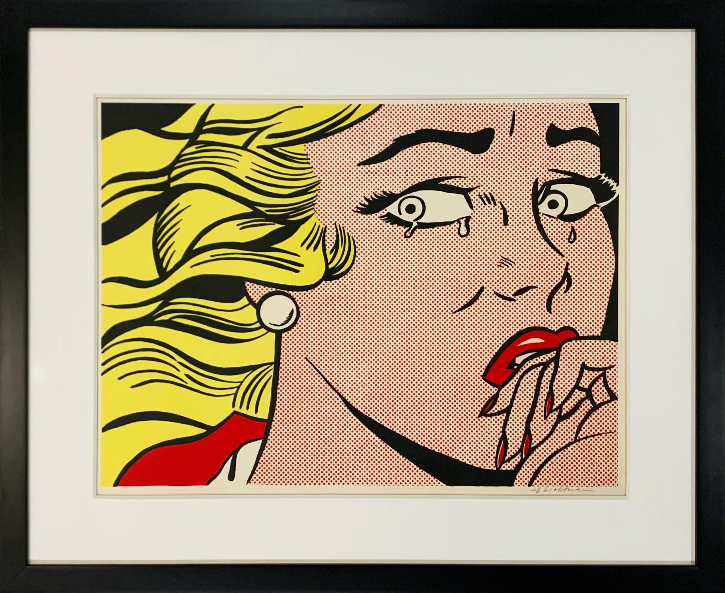 Roy Lichtenstein Portrait Print - Crying Girl