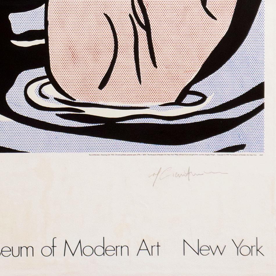 'Drowning Girl', Large, Artist Signed, NYMoMA Pop Art Exhibition Poster - Print by Roy Lichtenstein