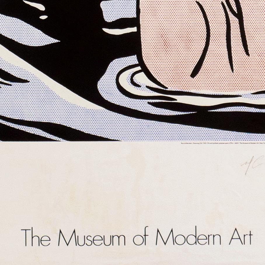 'Drowning Girl', Large, Artist Signed, NYMoMA Pop Art Exhibition Poster For Sale 4