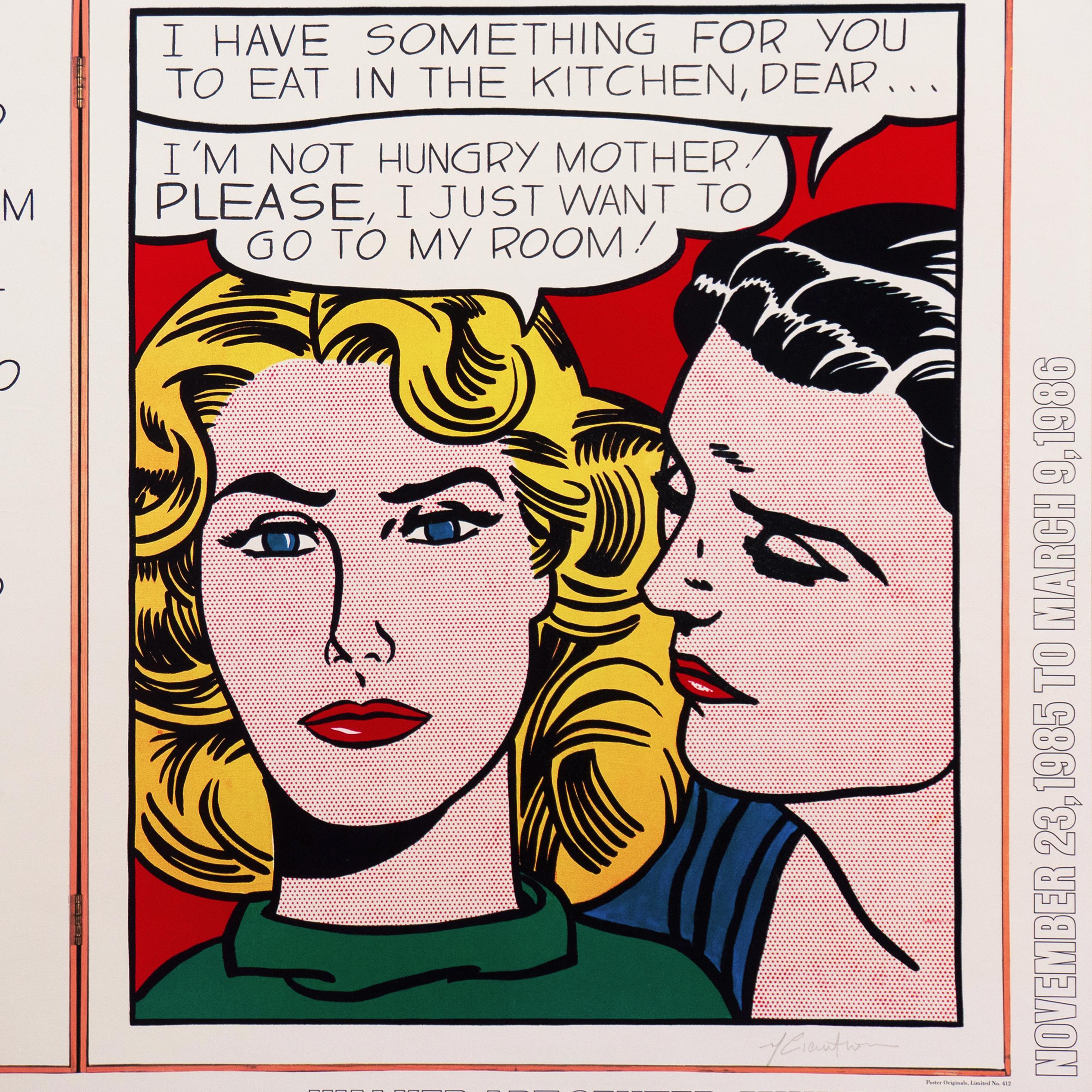 'Eddie Diptych', Signed Pop Art Exhibition Poster, Guggenheim, Venice Biennale - Print by Roy Lichtenstein