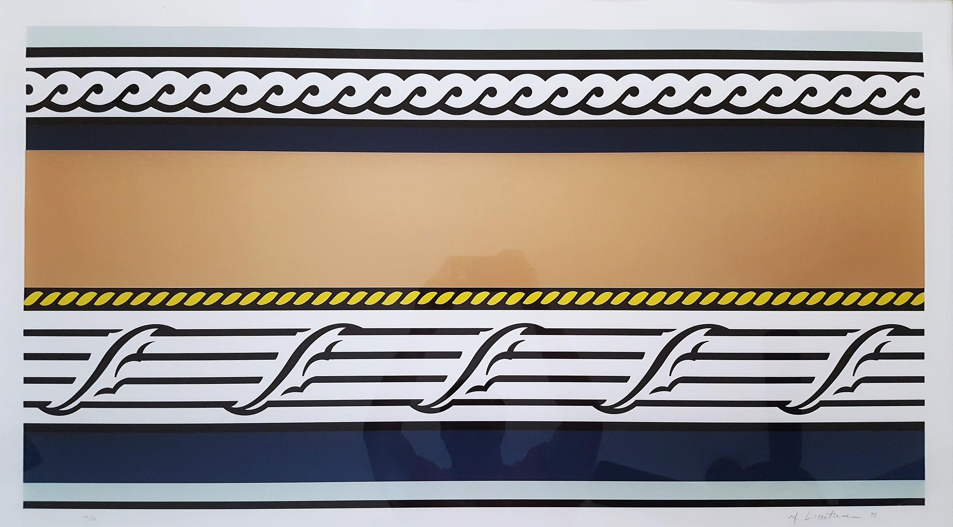 Entablature IV /// Pop Art Roy Lichtenstein Großes Design-Architekturmuster  im Angebot 1