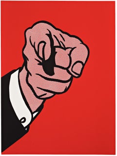 Finger Pointing -- Screen Print, Human Hand, Pop Art by Roy Lichtenstein