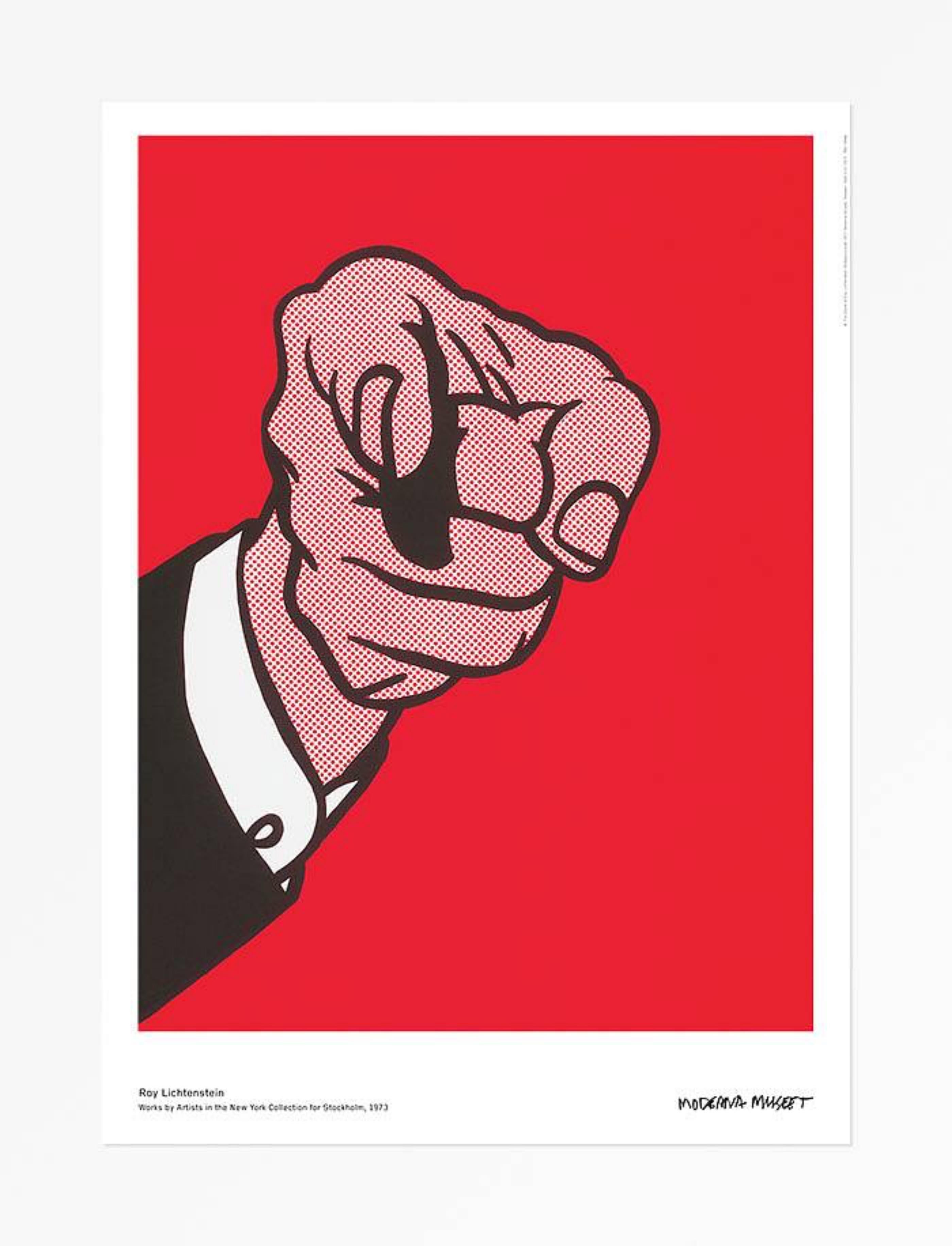Finger Pointing, œuvres d'artistes de la collection new-yorkaise pour Stockholm, 1973 - Print de Roy Lichtenstein