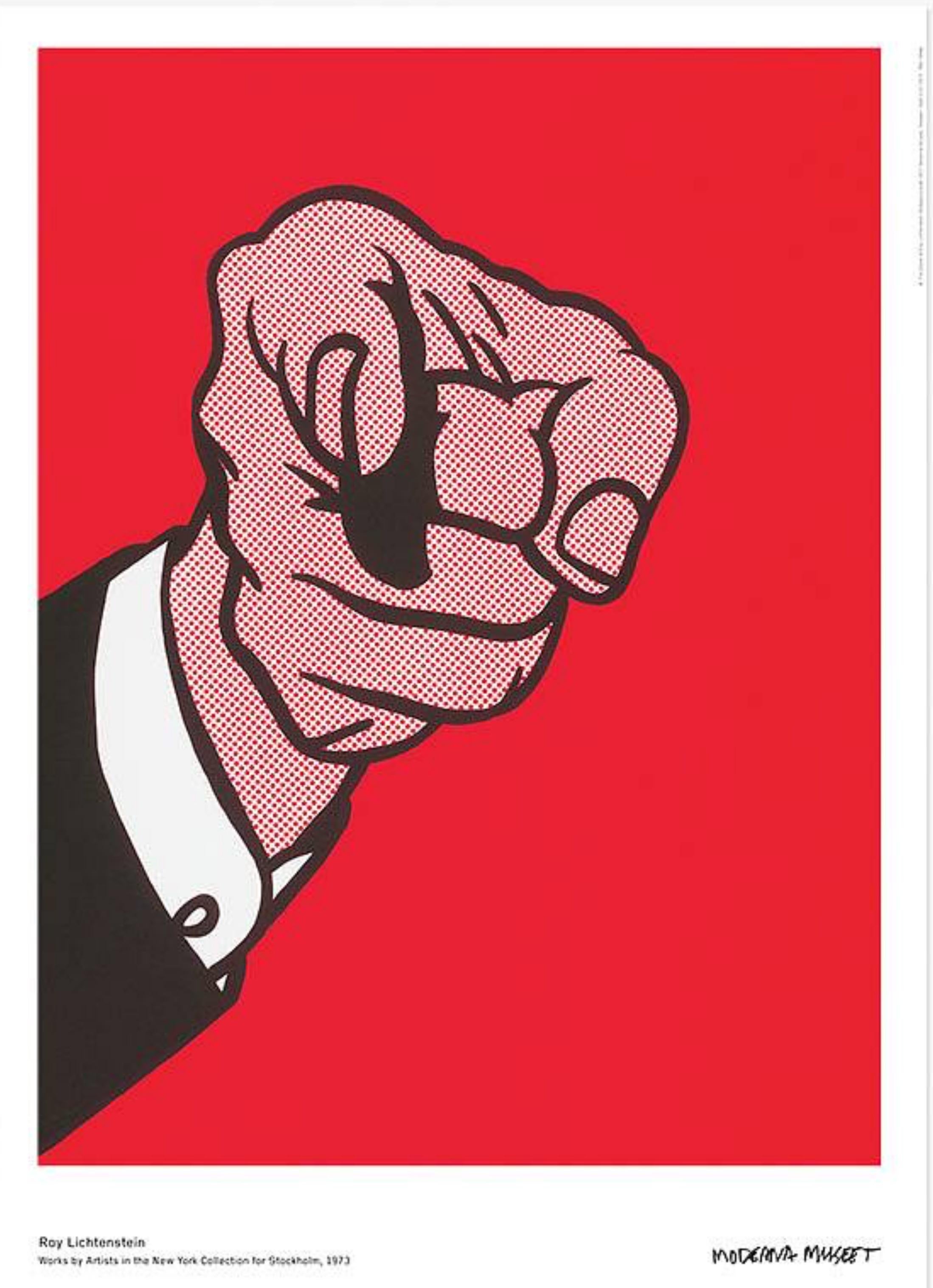 Roy Lichtenstein Figurative Print - Finger Pointing, Works by Artists in the New York Collection for Stockholm, 1973