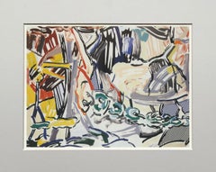 Framed Roy Lichtenstein Figures in Landscape