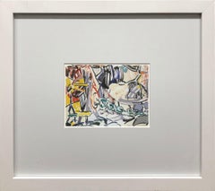 Framed Roy Lichtenstein Figures in Landscape