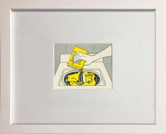 Stampa incorniciata di Roy Lichtenstein raffigurante una lavatrice, 4,25 x 6, in ottime condizioni