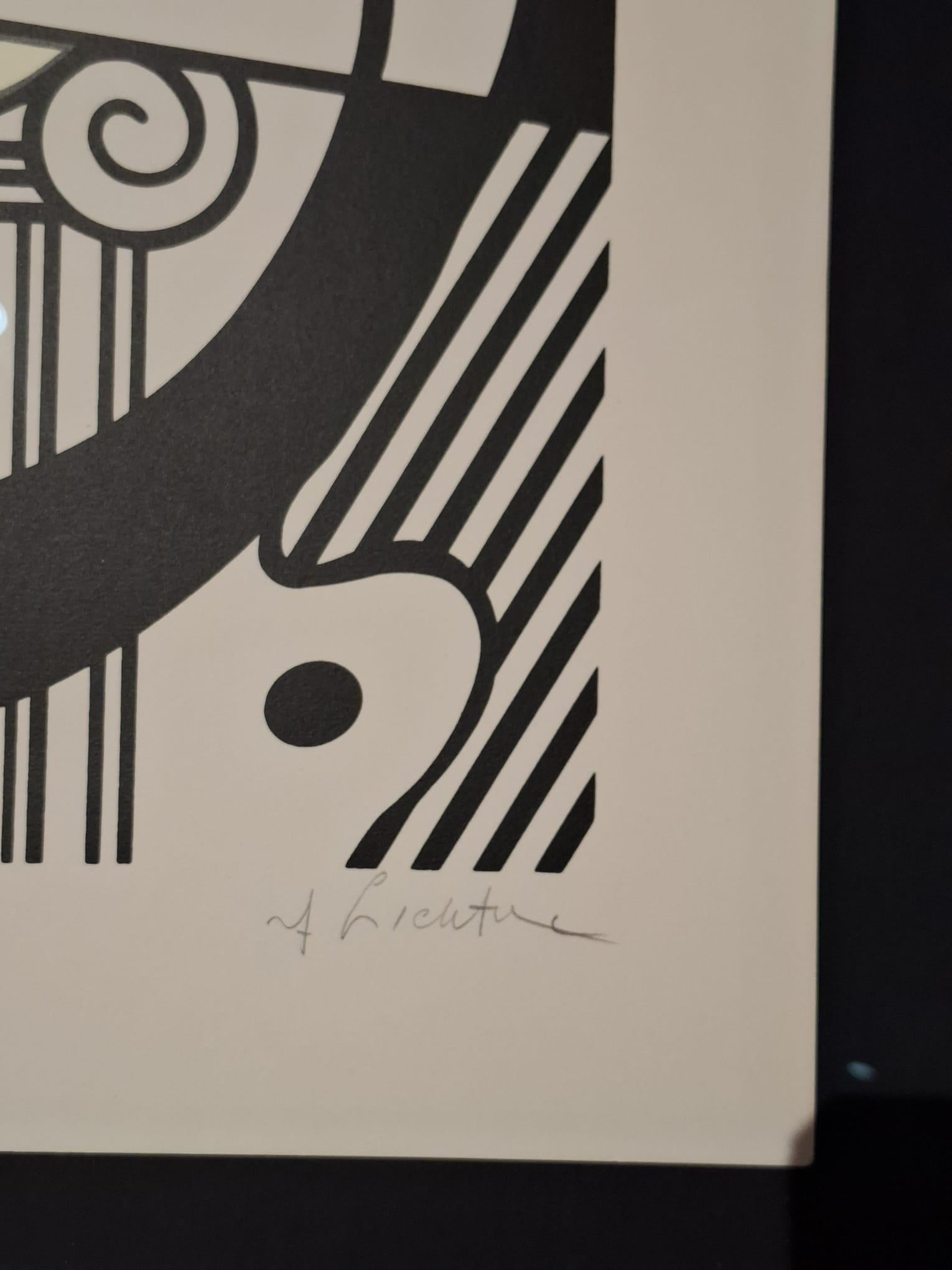 Hommage à Max Ernst - Beige Abstract Print par Roy Lichtenstein