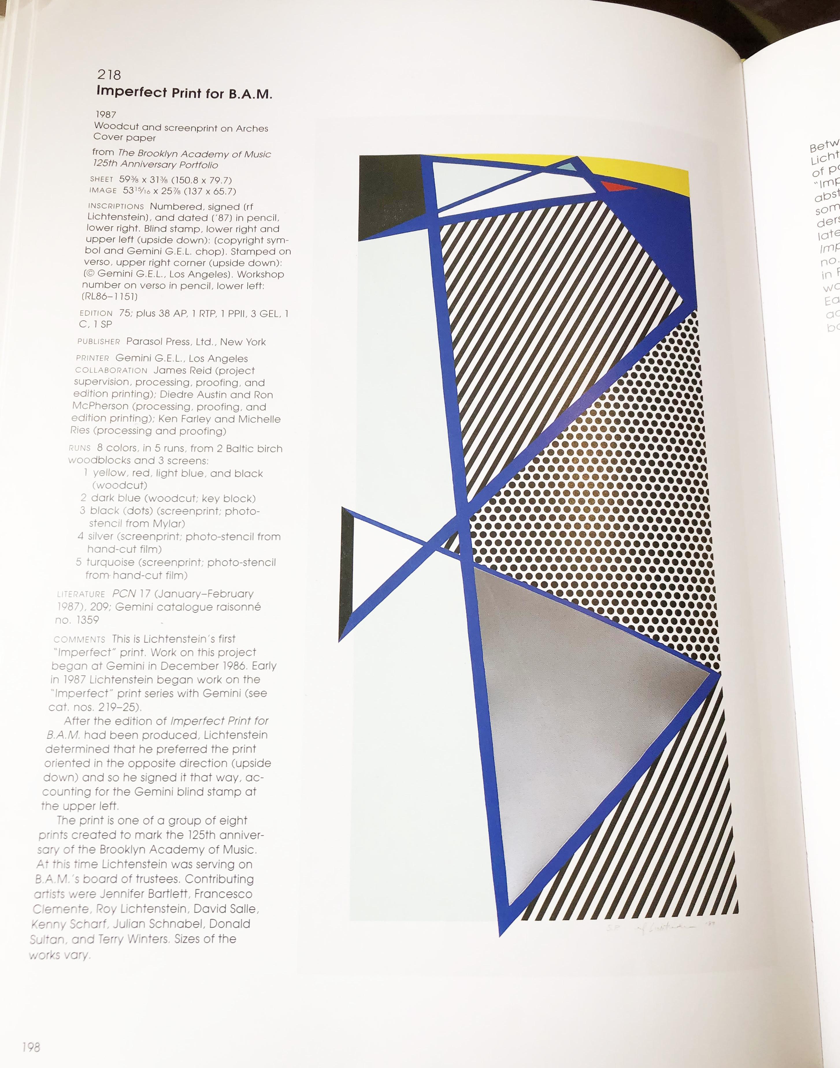 Imperfect Print for B.A.M. - Gray Abstract Print by Roy Lichtenstein