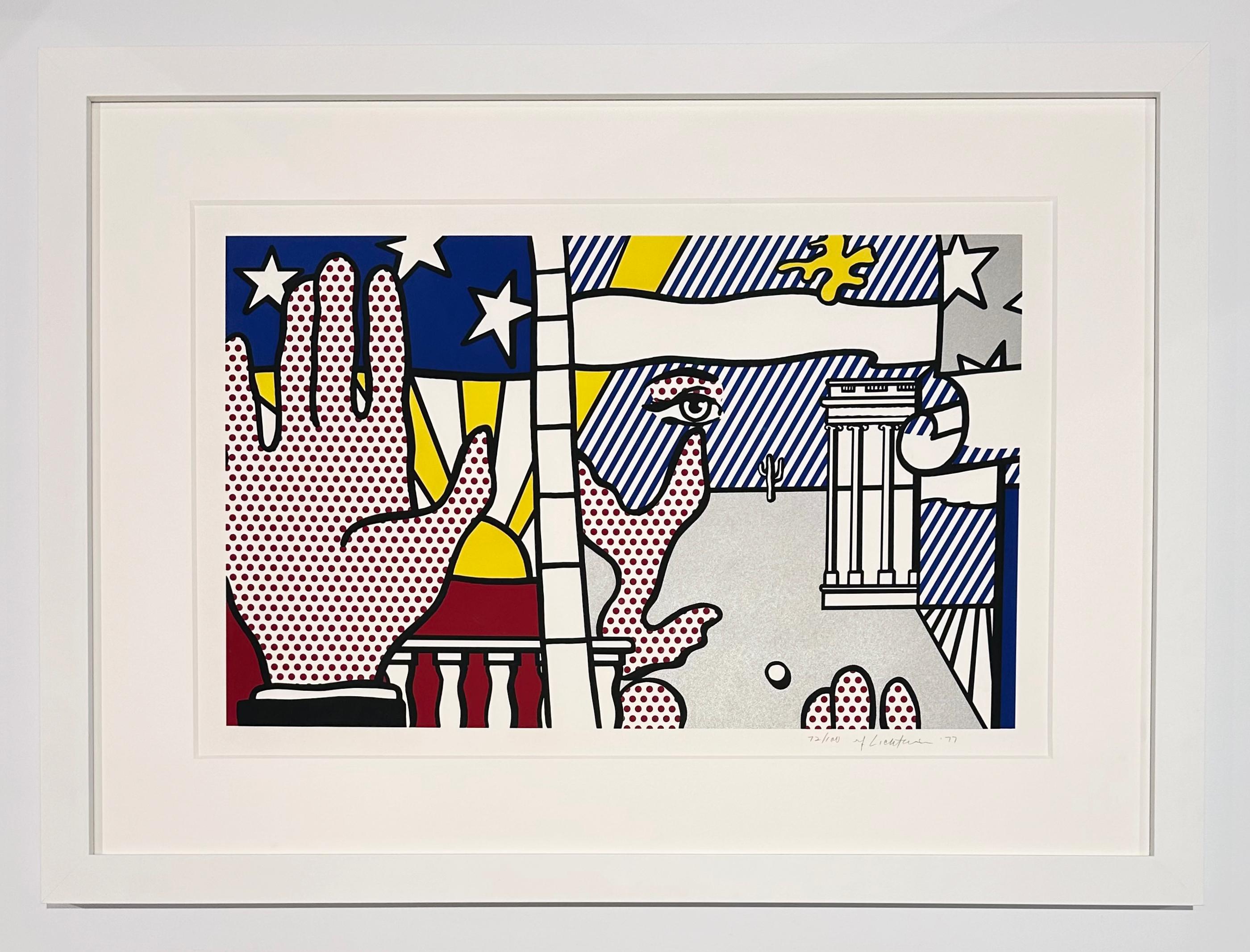 Inaugural Print - Beige Abstract Print by Roy Lichtenstein