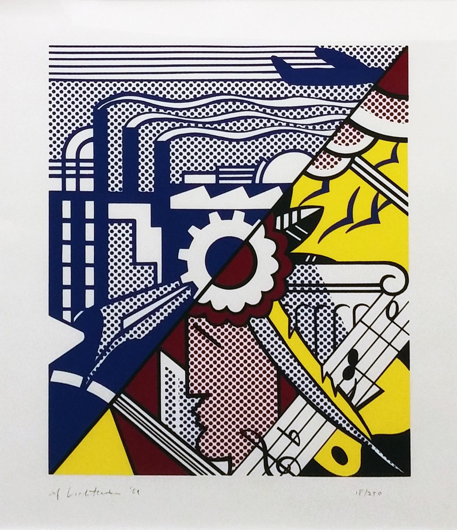 Roy Lichtenstein Portrait Print - INDUSTRY AND THE ARTS II