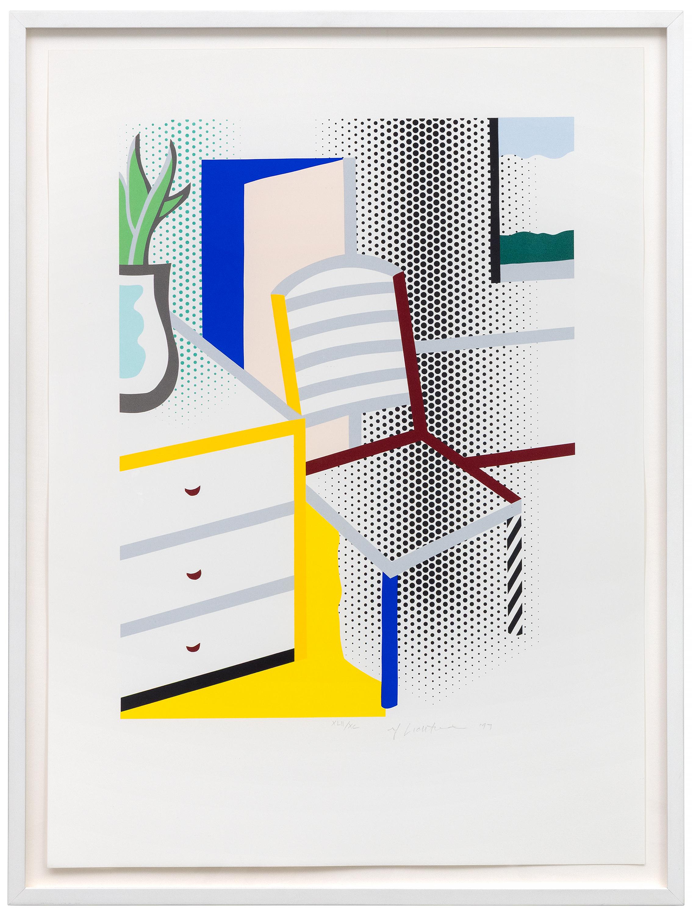 Interior with Chair, from the Leo Castelli 90th Birthday Portfolio - Print de Roy Lichtenstein
