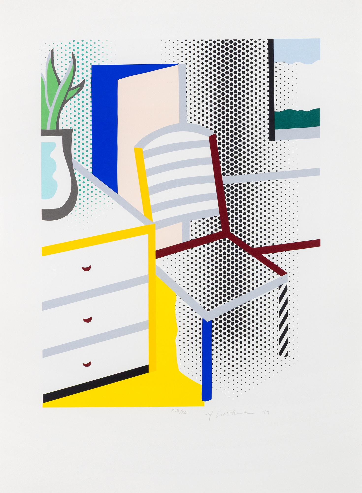Interior Print Roy Lichtenstein - Interior with Chair, from the Leo Castelli 90th Birthday Portfolio