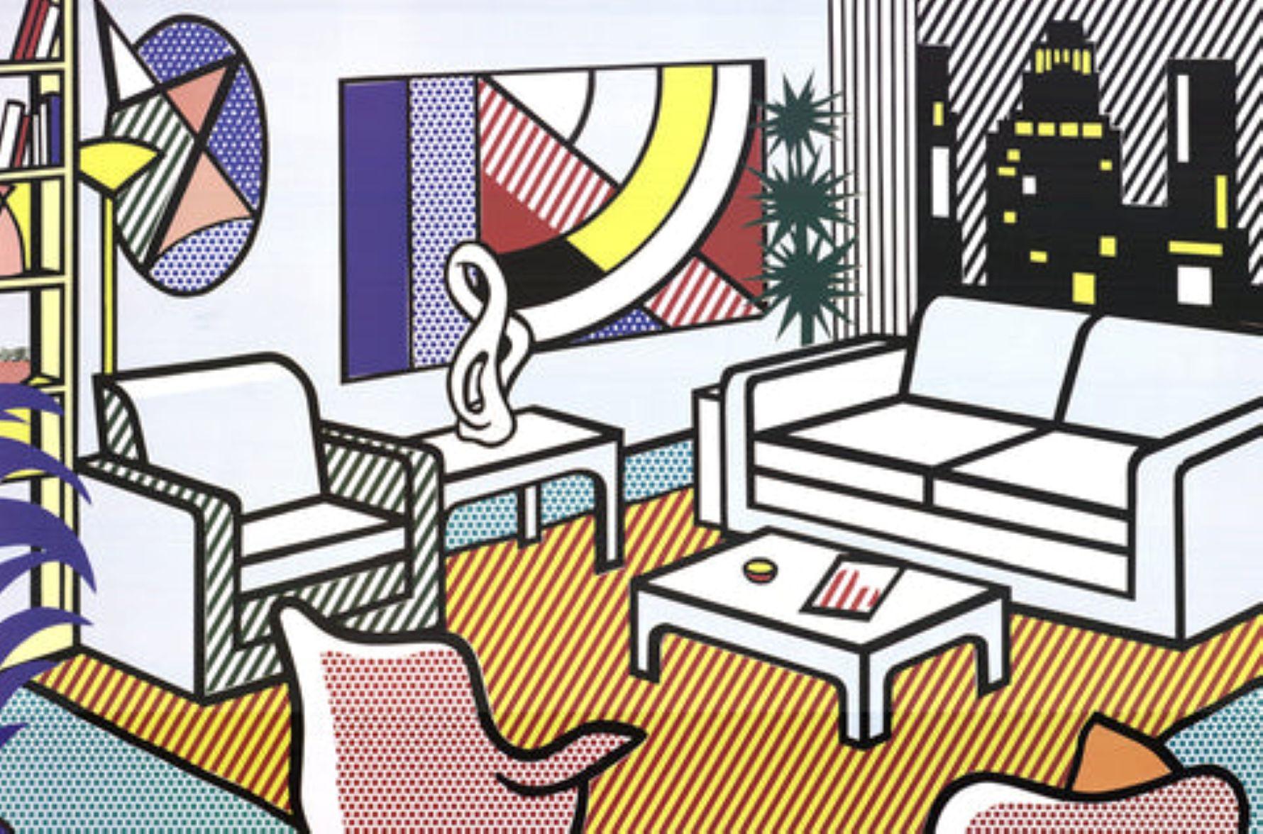 Interior With Skyline, Collage For Painting By Roy Lichtenstein For Sale 2