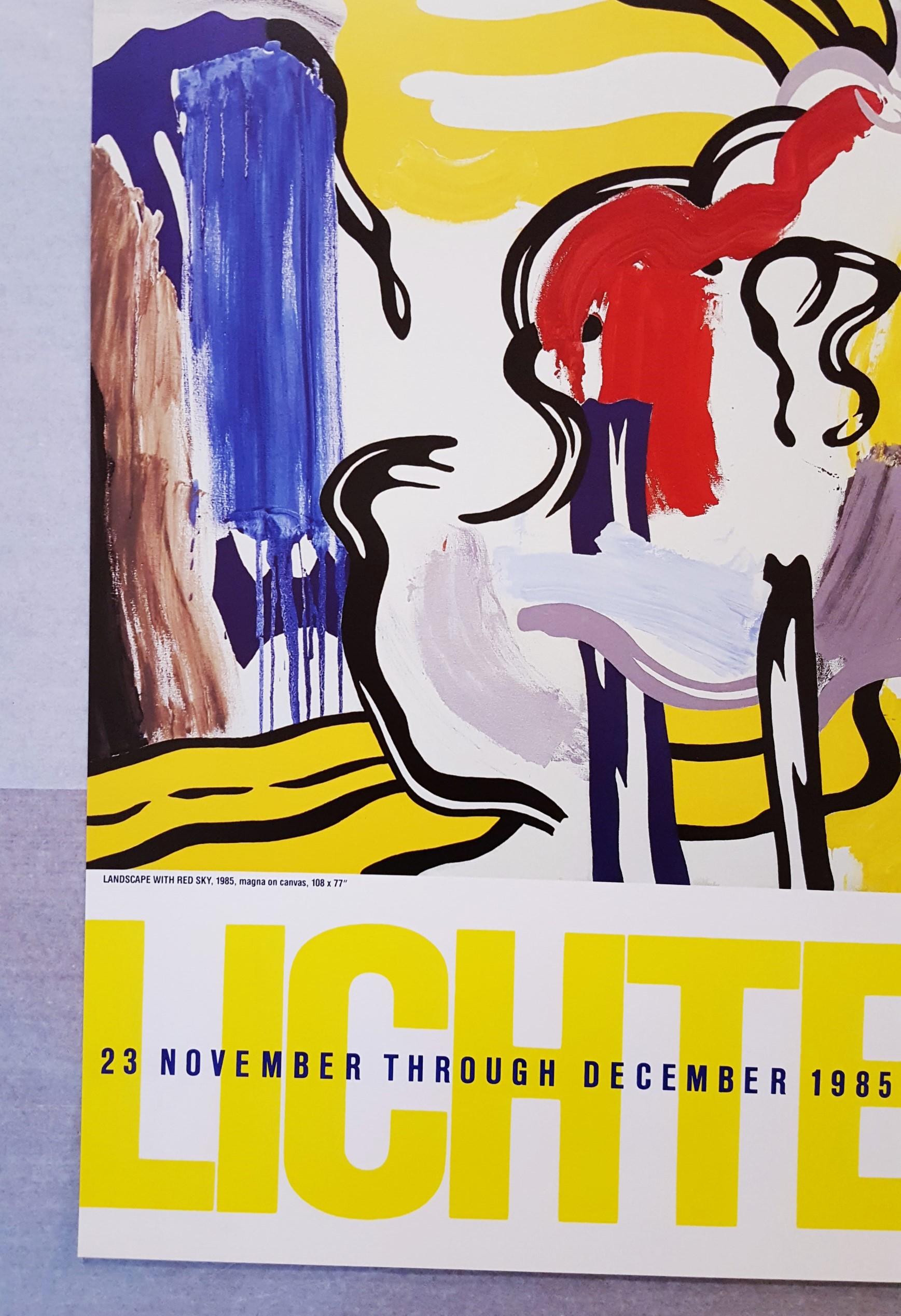 Leo Castelli Gallery (Landscape with Red Sky) Poster /// Roy Lichtenstein Pop en vente 2