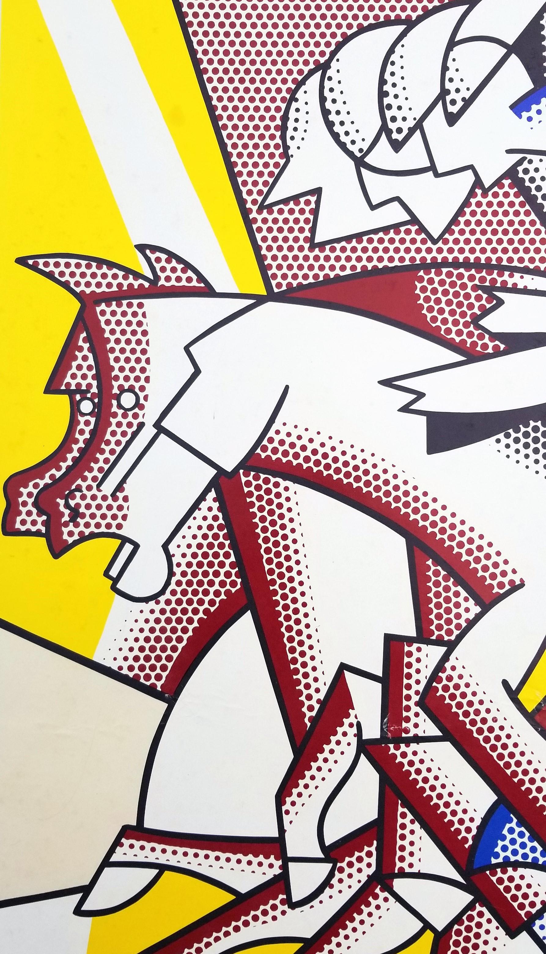 Galería Leo Castelli (El jinete rojo) Póster (Firmado) //// Roy Lichtenstein en venta 10