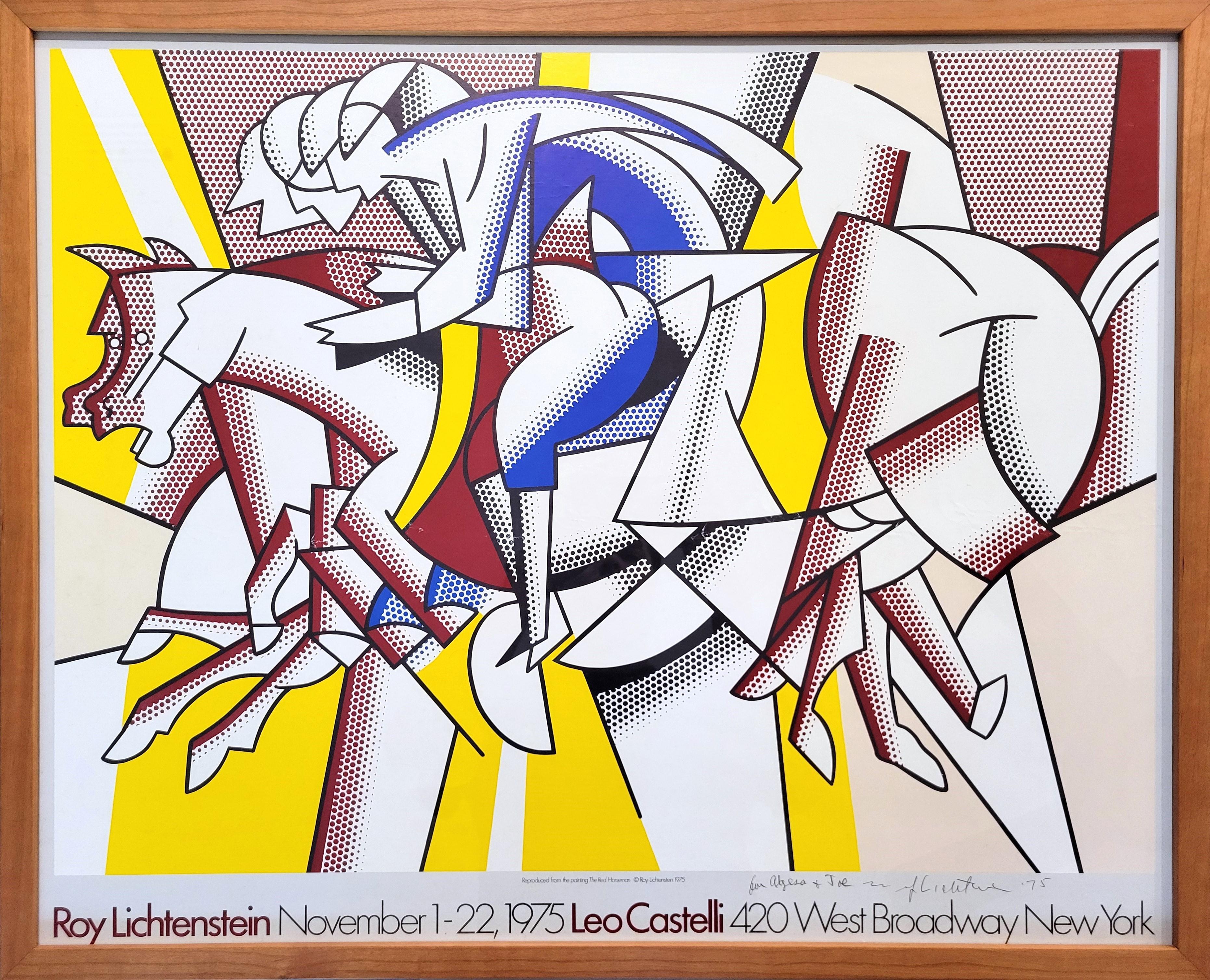 Galería Leo Castelli (El jinete rojo) Póster (Firmado) //// Roy Lichtenstein en venta 1