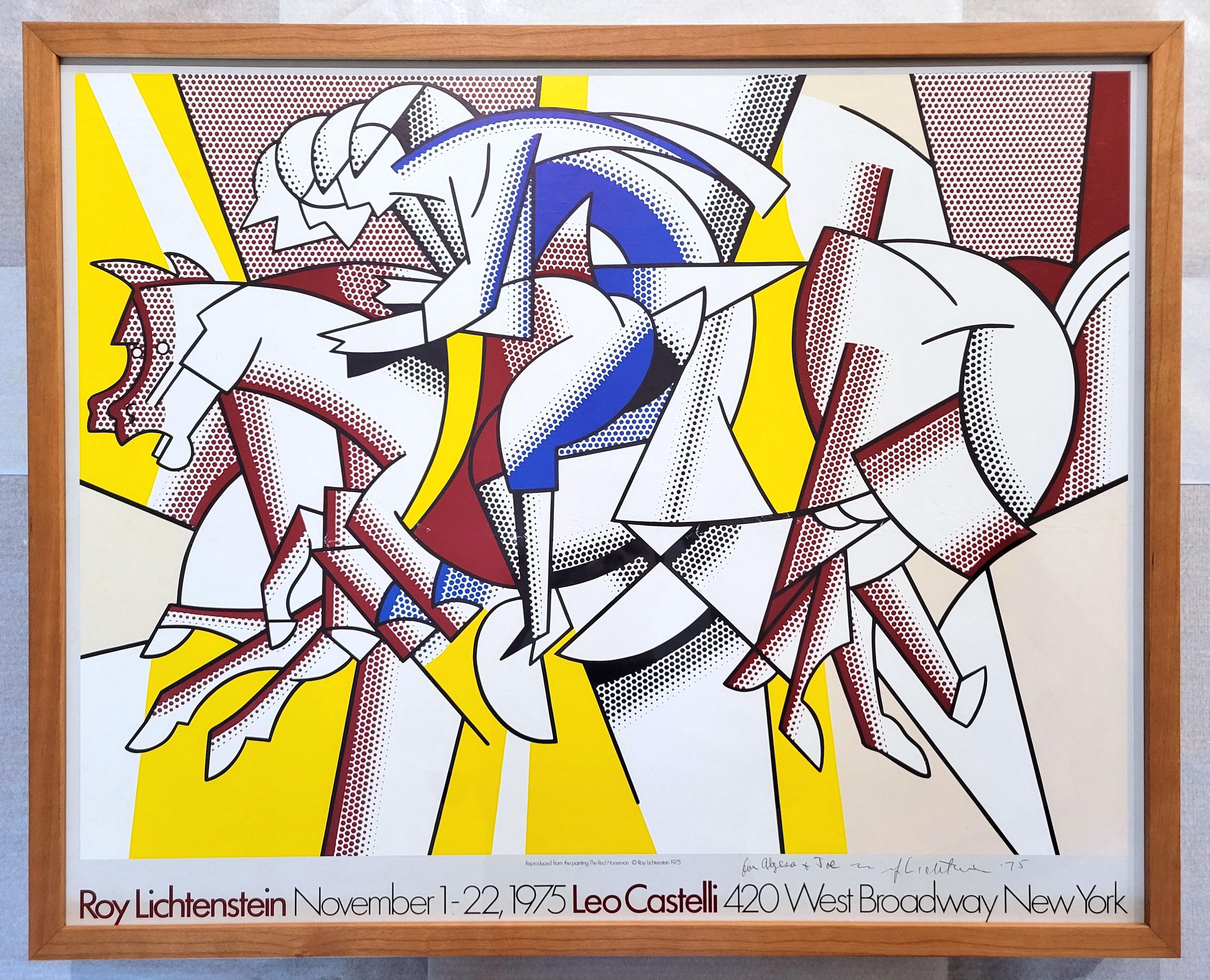 Galería Leo Castelli (El jinete rojo) Póster (Firmado) //// Roy Lichtenstein en venta 2