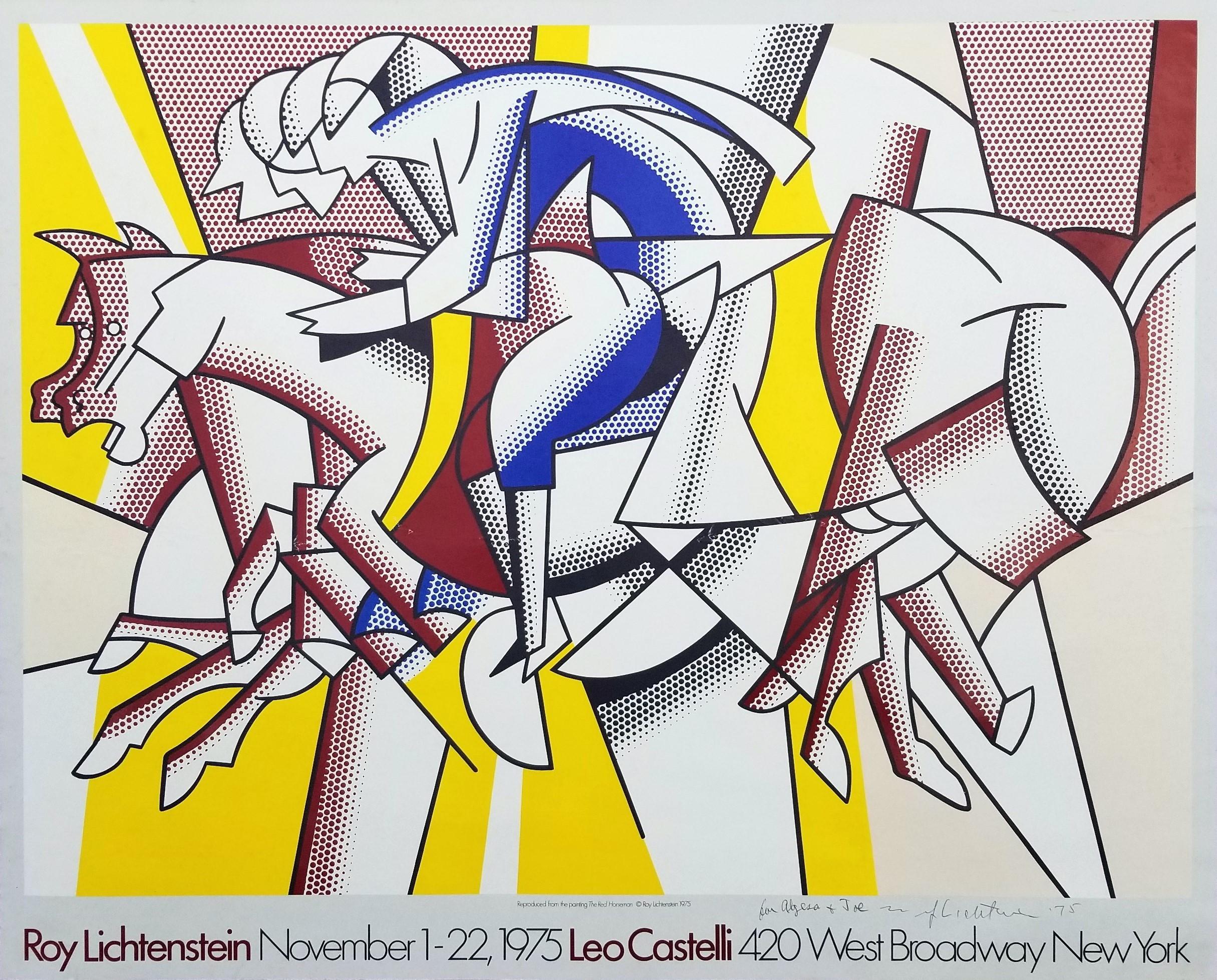 Galería Leo Castelli (El jinete rojo) Póster (Firmado) //// Roy Lichtenstein