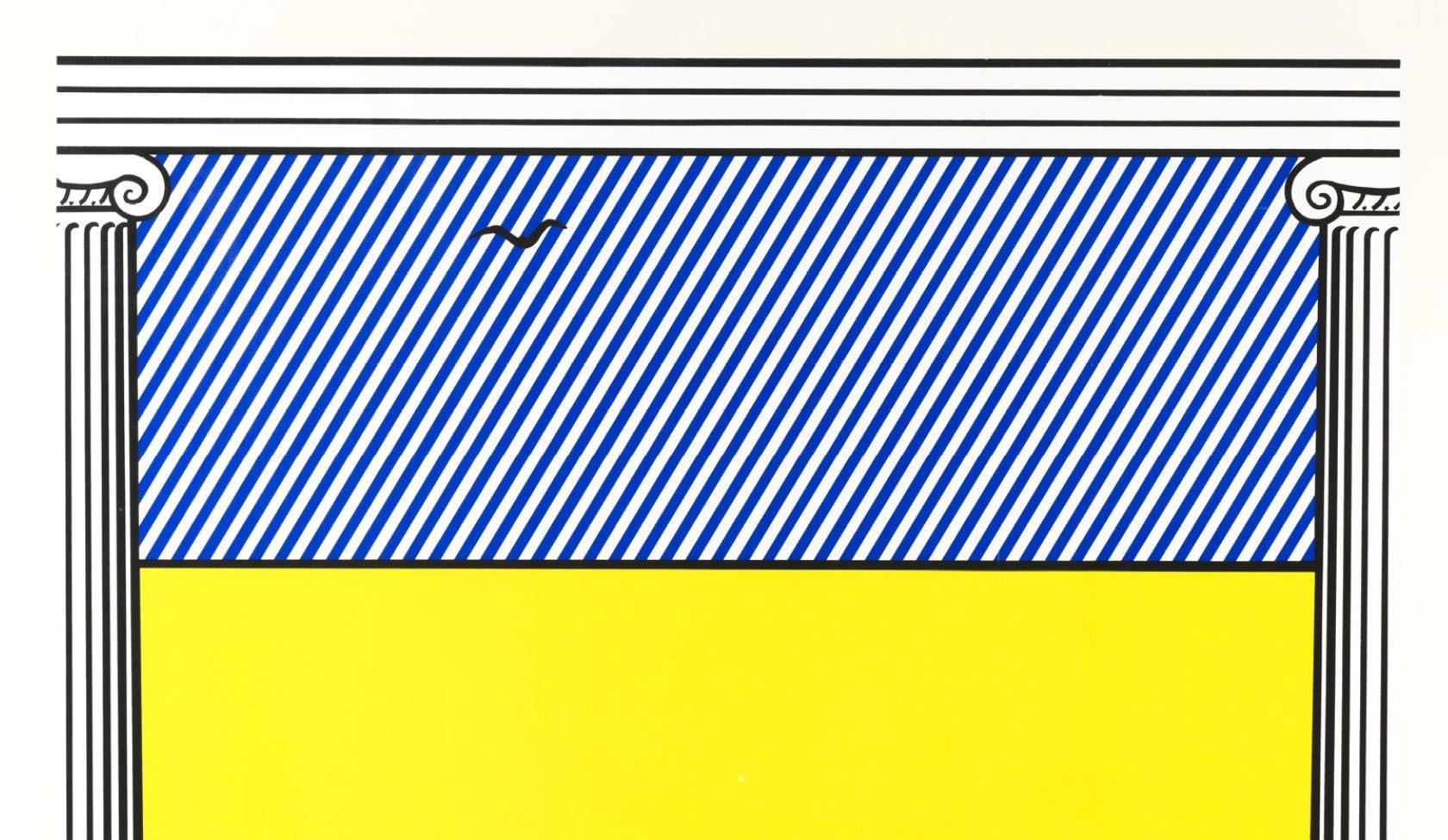 Landscape Contemporary Liberty Freedom Yellow Blue Lichtenstein Pop Stripes  - Print by Roy Lichtenstein