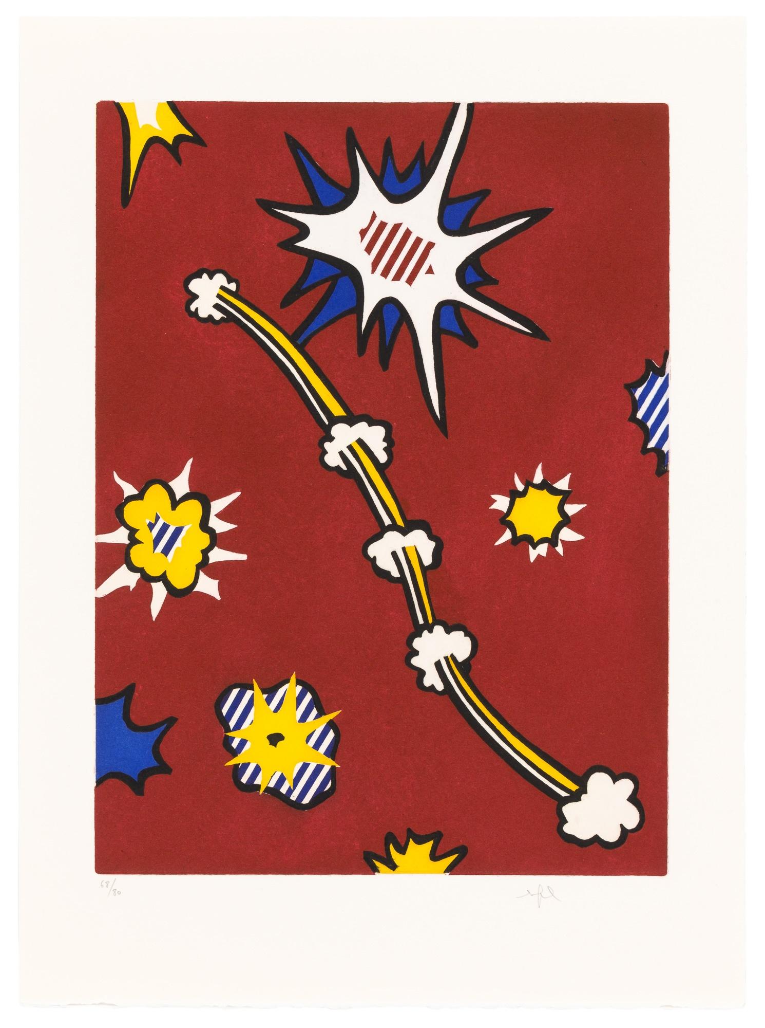 Lichtenstein De Denver au Montana, Départ 27 Mai (II) Signé New Fall of America - Print de Roy Lichtenstein