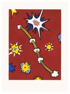 Vintage Lichtenstein De Denver au Montana, Départ 27 Mai (II) Signed New Fall of America