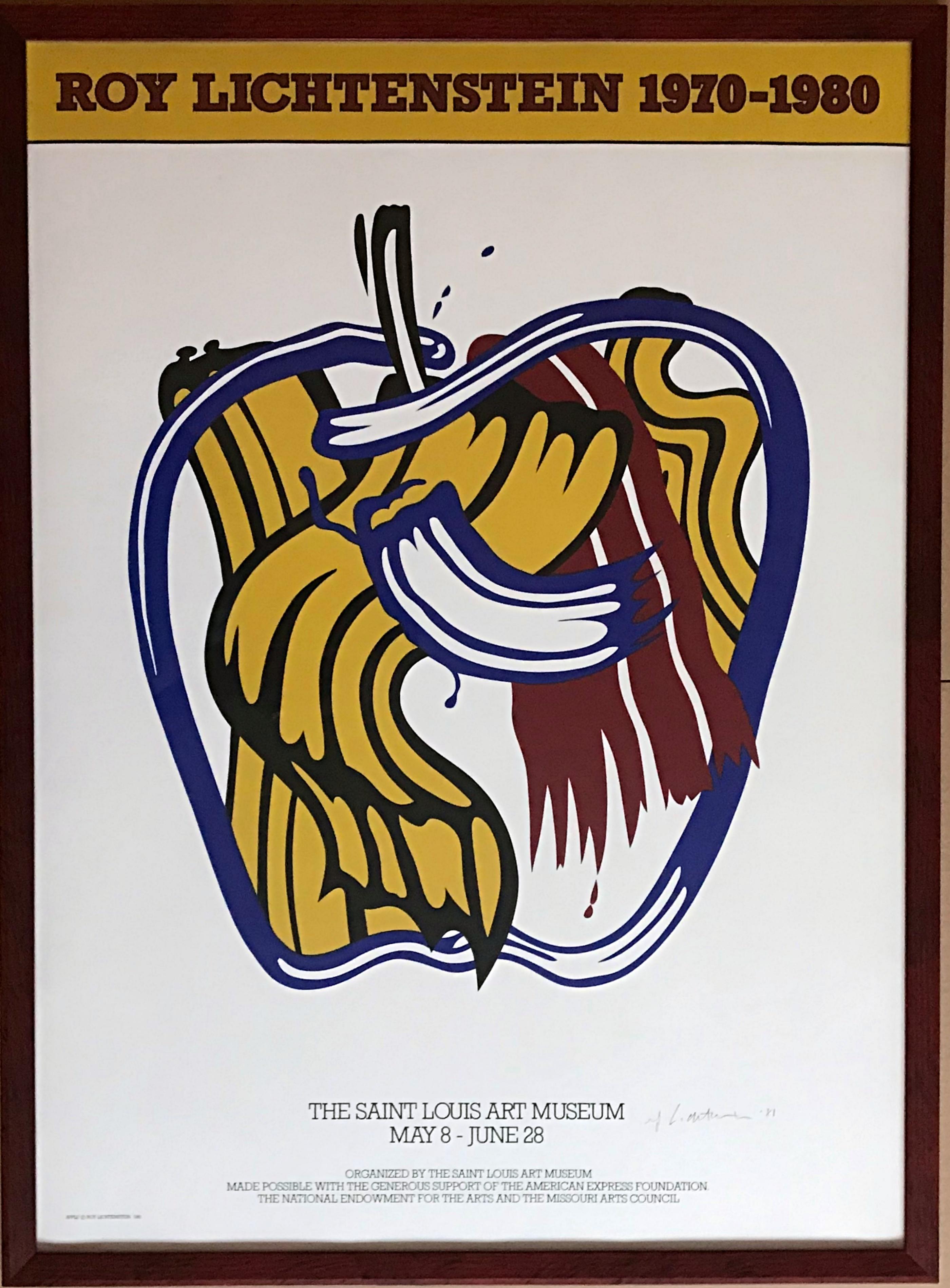 Roy Lichtenstein 1970-1980 (Hand Signed and dated by Roy Lichtenstein), 1981
Offset lithograph. Hand signed and dated in ink
Hand-signed by artist, Hand signed and dated in ink on the front.
One of only 100 the artist signed in 1981 for the St.