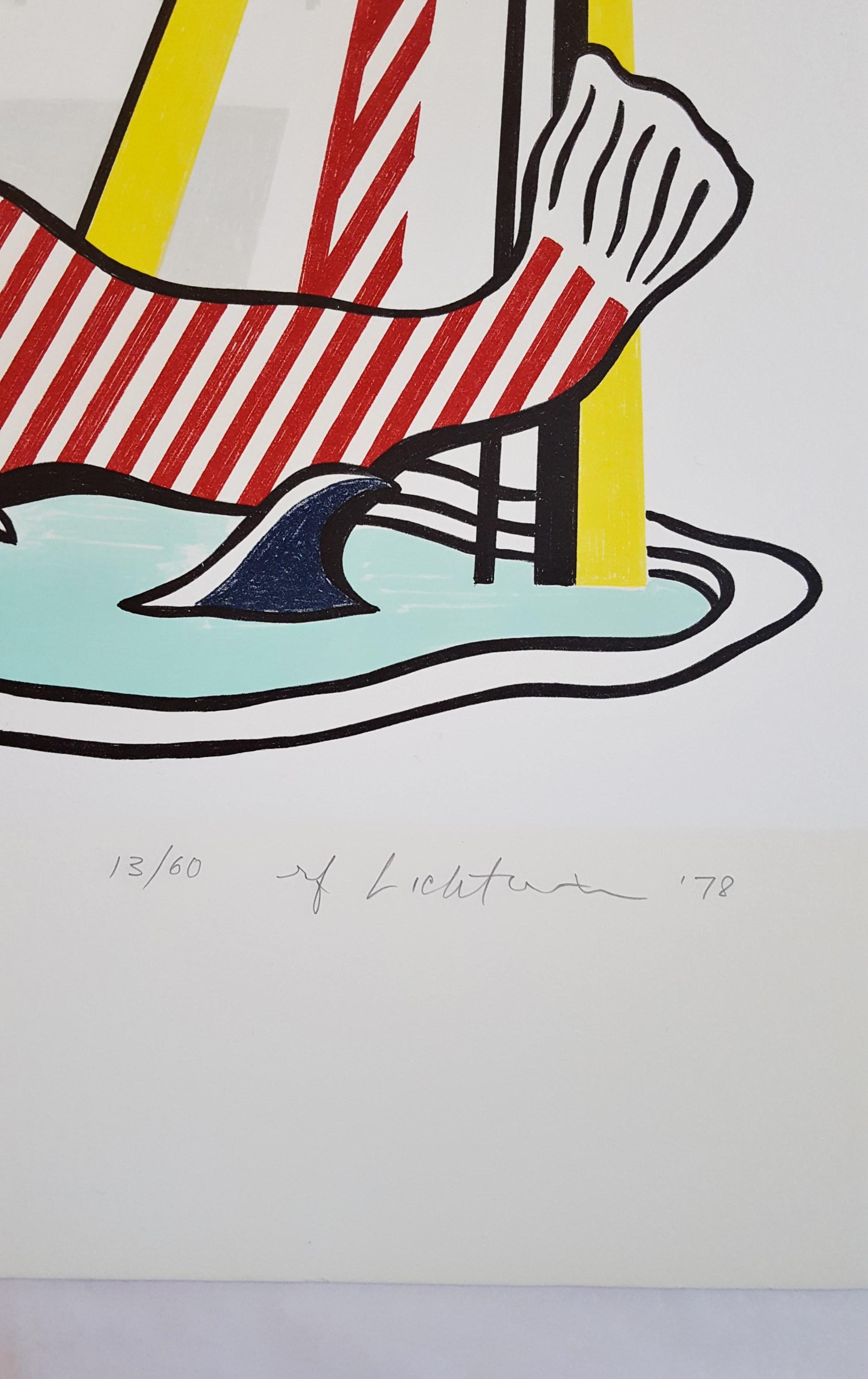 Mermaid - Gray Figurative Print by Roy Lichtenstein