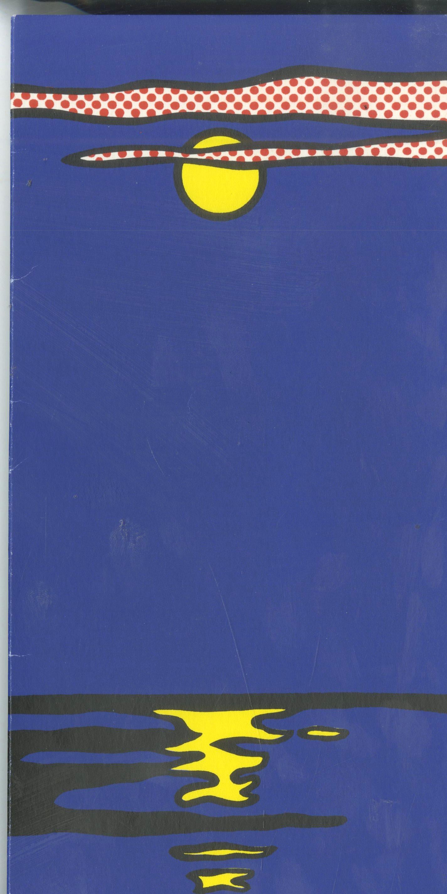 Moonscape Silkscreen from Banner, 1969, later used by Warhol Foundation as card - Print by Roy Lichtenstein