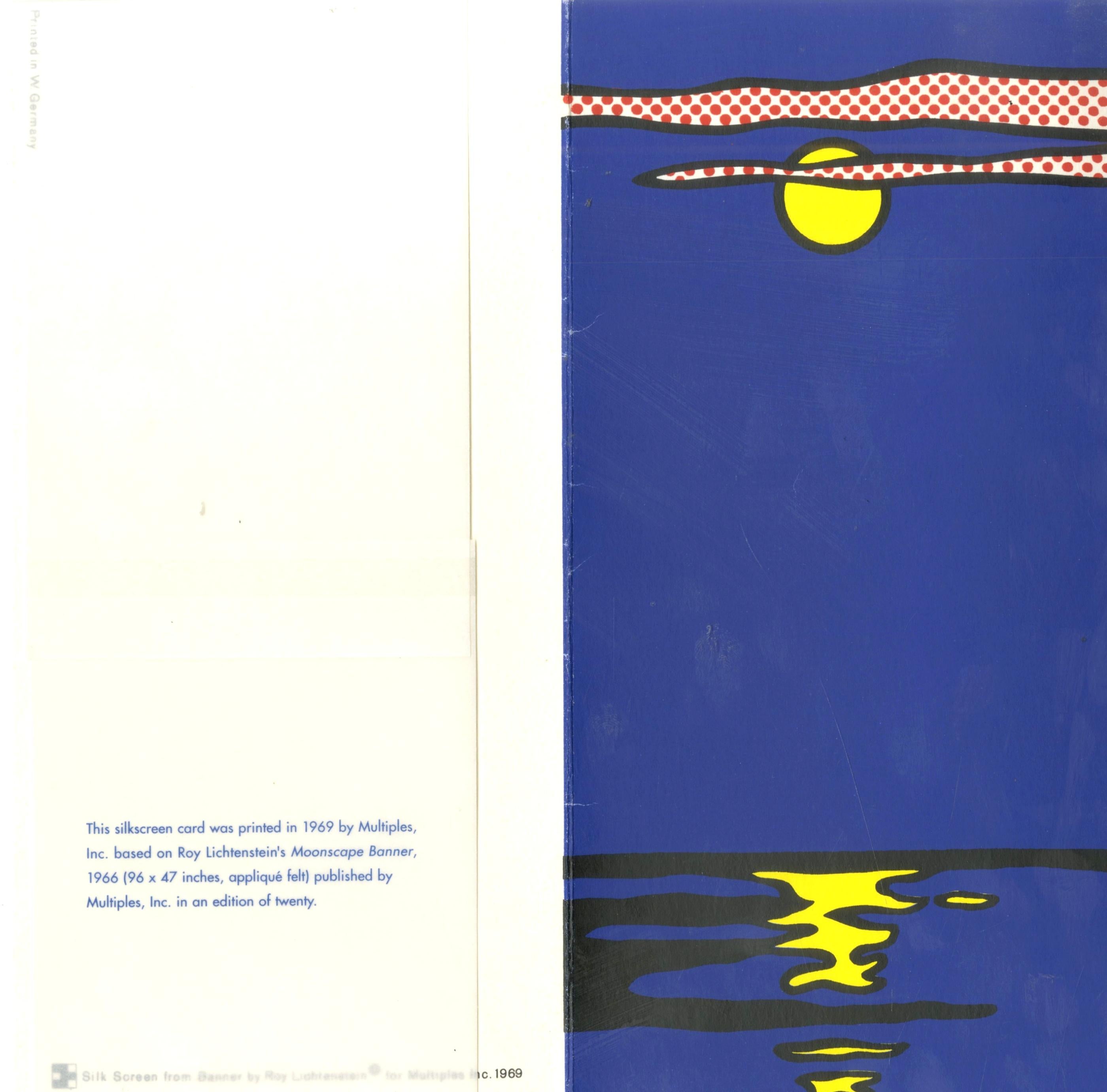 Roy Lichtenstein Landscape Print - Moonscape Silkscreen from Banner, 1969, later used by Warhol Foundation as card