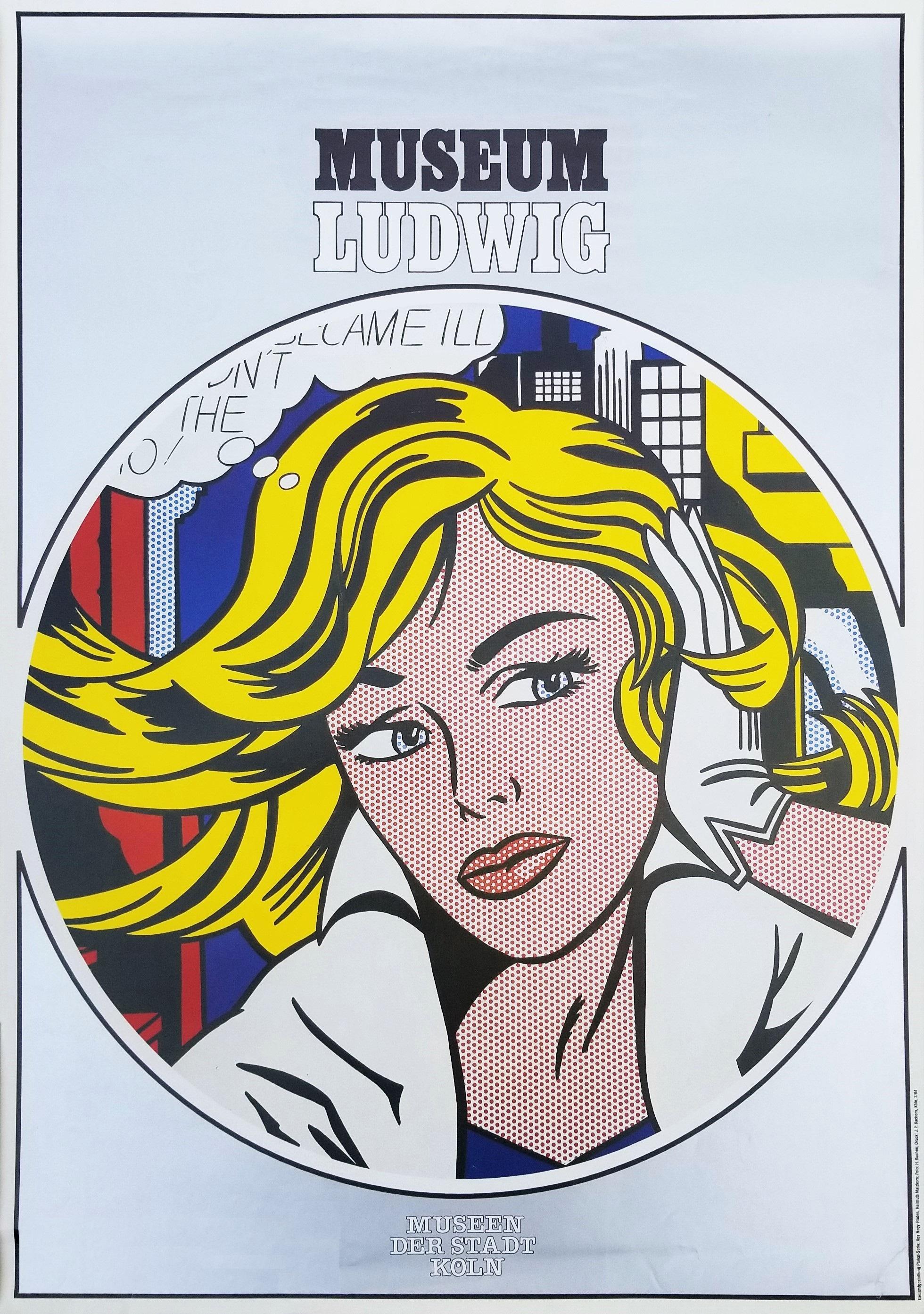 Cartel del Museo Ludwig (M-Maybe) /// Roy Lichtenstein Nueva York Pop Art Chica Mujer en venta 1