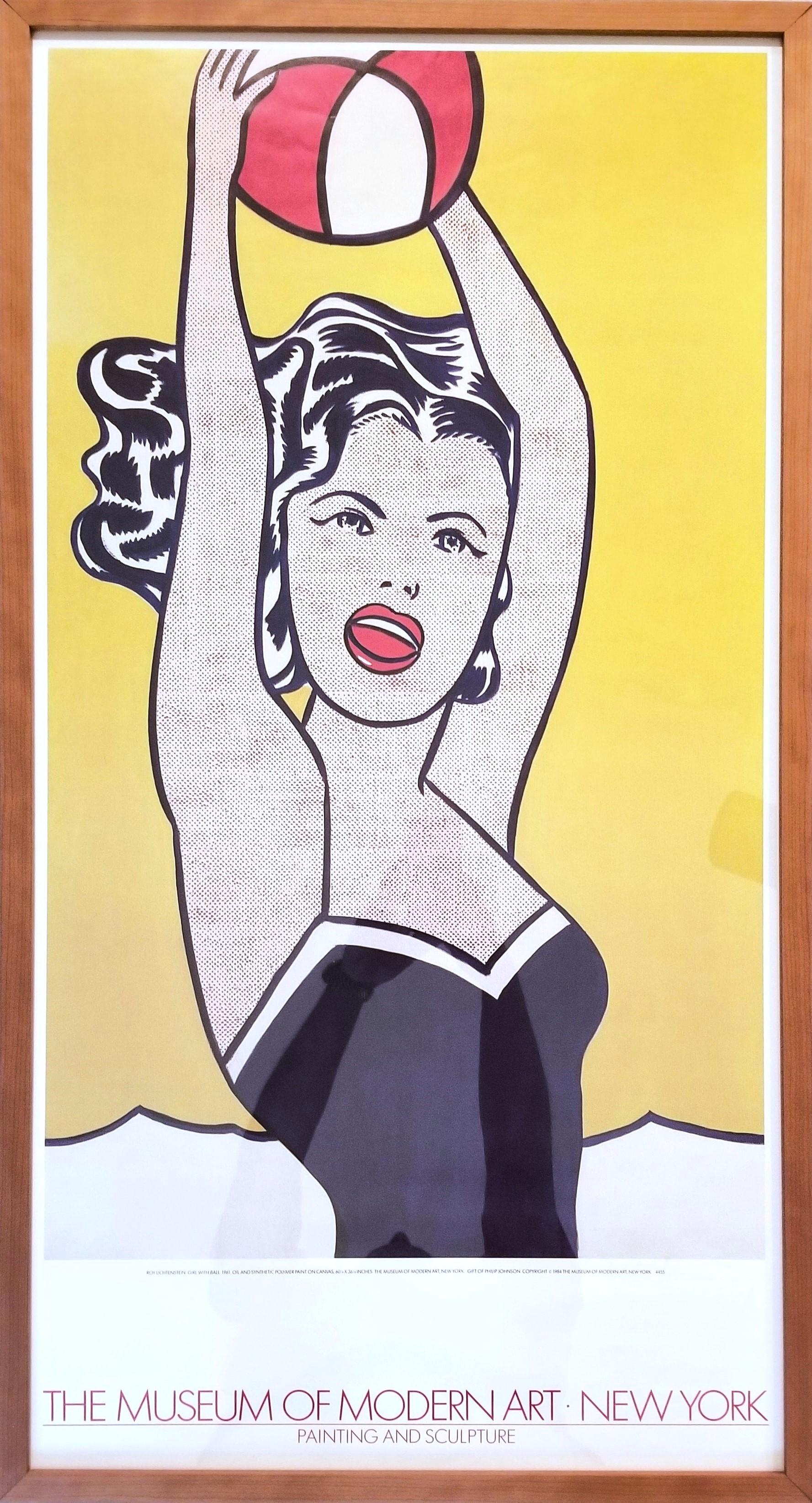 Museum of Modern Art (Girl with Ball) Poster /// Roy Lichtenstein Pop Art Woman 1