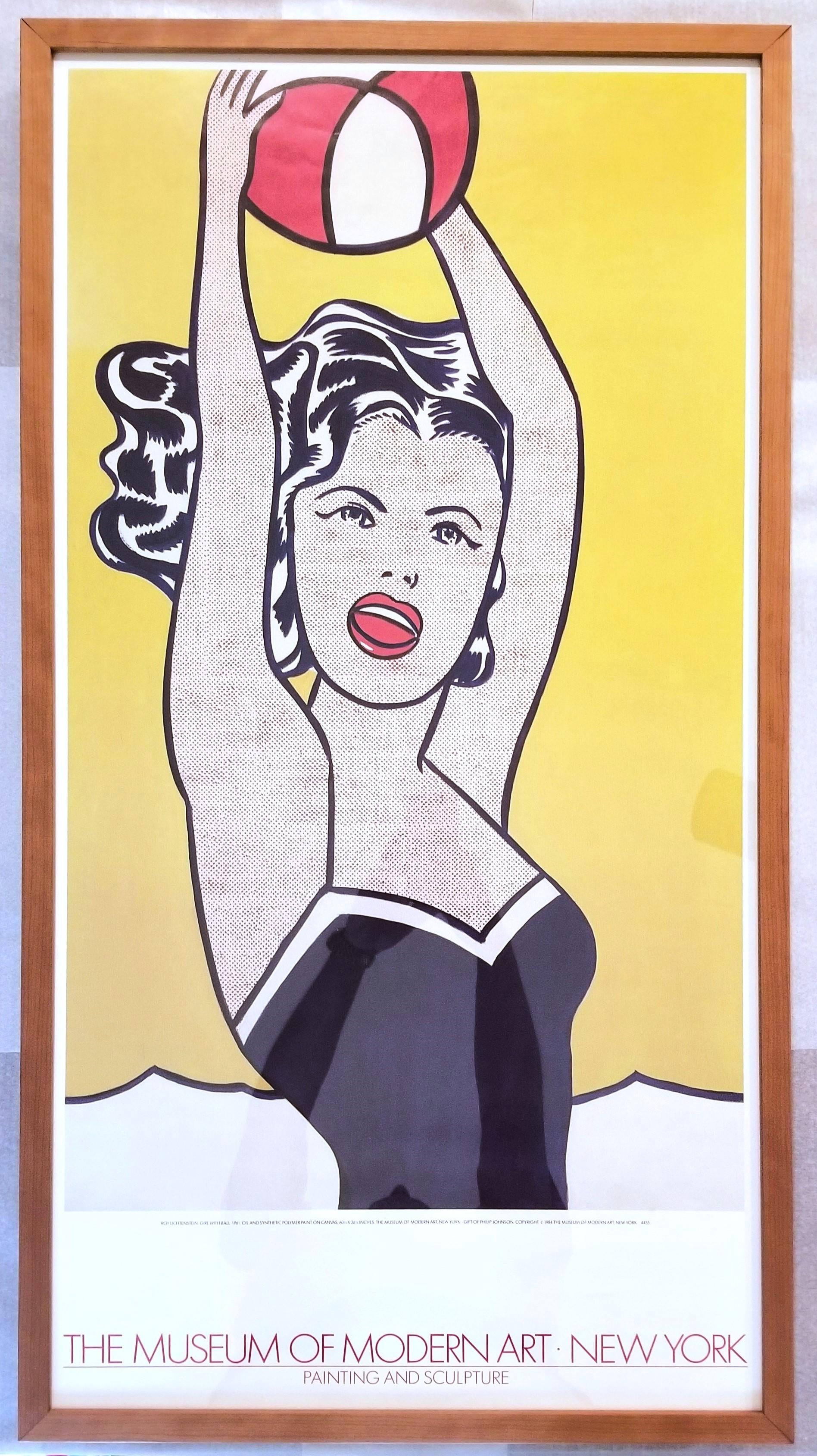Museum of Modern Art (Girl with Ball) Poster /// Roy Lichtenstein Pop Art Woman 2