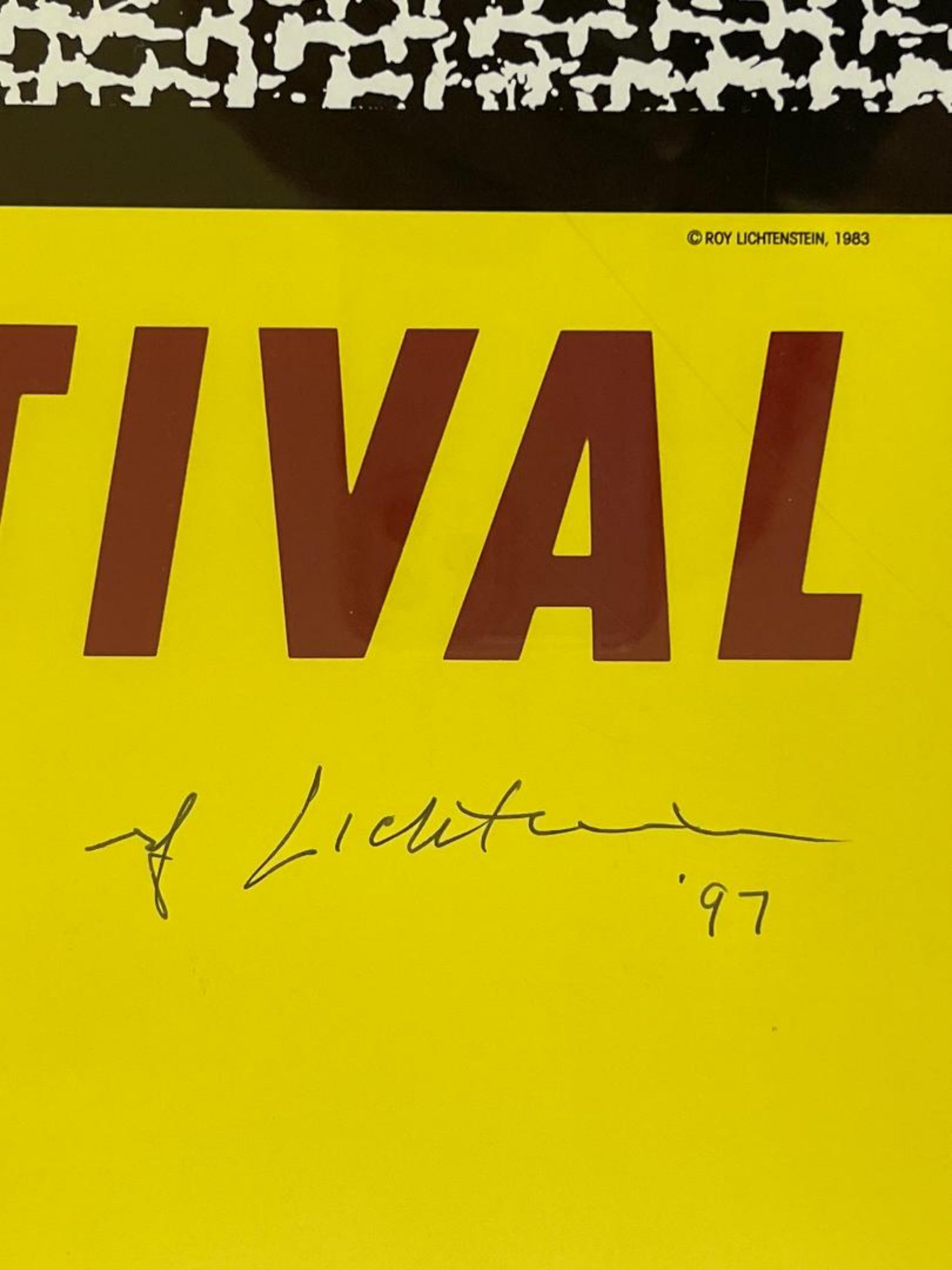 Next Wave Festival poster at BAM (Hand signed and dated '97 by Roy Lichtenstein) For Sale 1