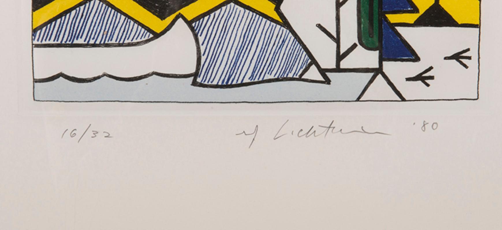 Scène de nuit - Abstrait Print par Roy Lichtenstein