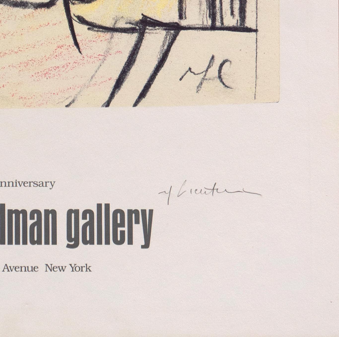 Vintage, 1984, James Goodwin New York Gallery exhibition poster; signed, lower right, in pencil, 'R. Lichtenstein' for Roy Lichtenstein (American, 1923-1997) and accompanied by certificate of authenticity.

Printed, lower left, 'Study for No thank