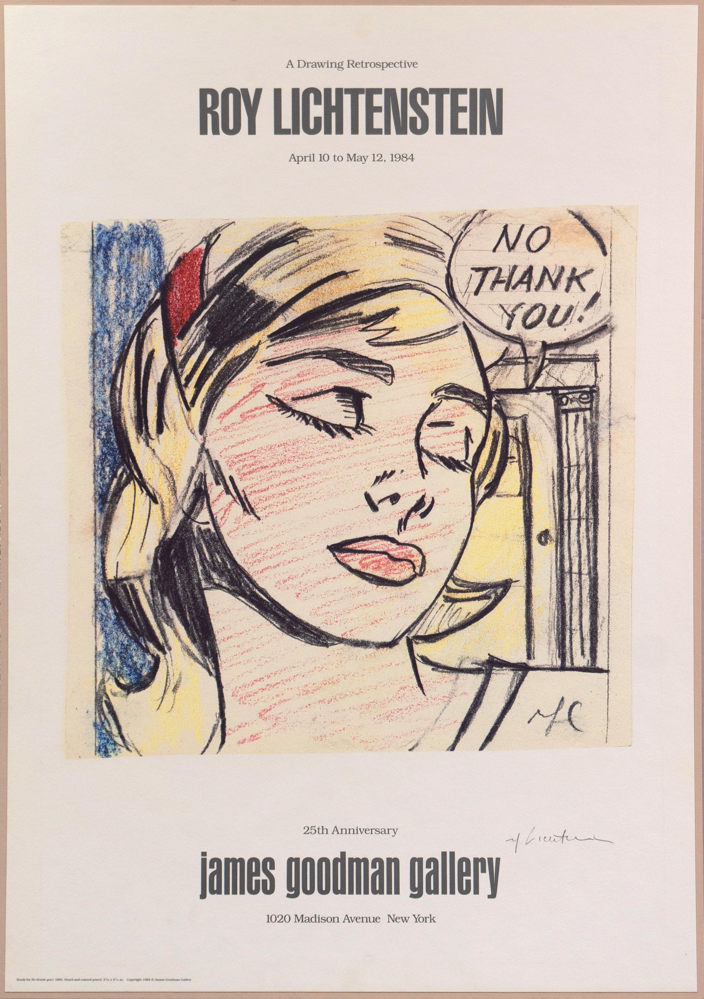 'No Thank You!', Signed Pop Art Exhibition Poster, Guggenheim, Venice Biennale en venta 1